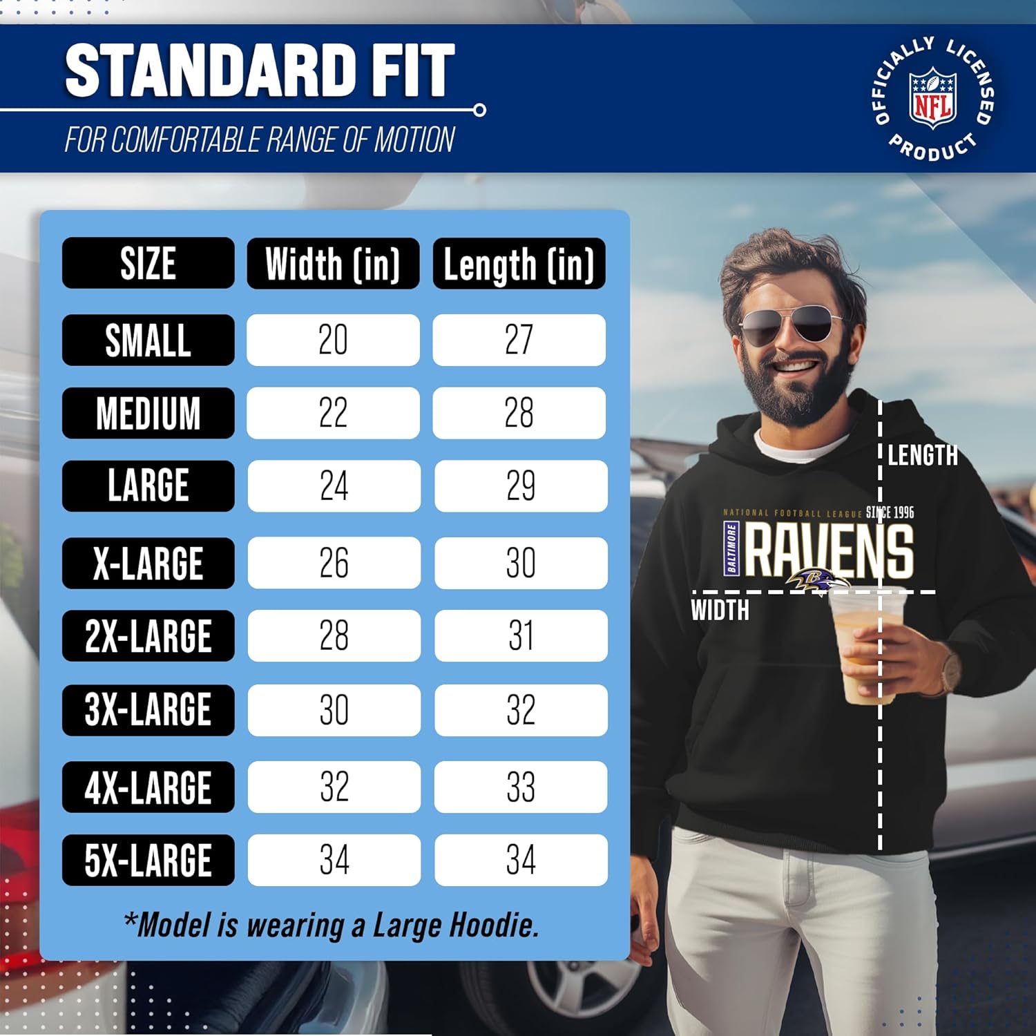 Team Fan Apparel NFL Adult Unisex Modern Endzone Soft Fleece Hooded Sweatshirt, Officially Licensed Football Hoodie - Image 6