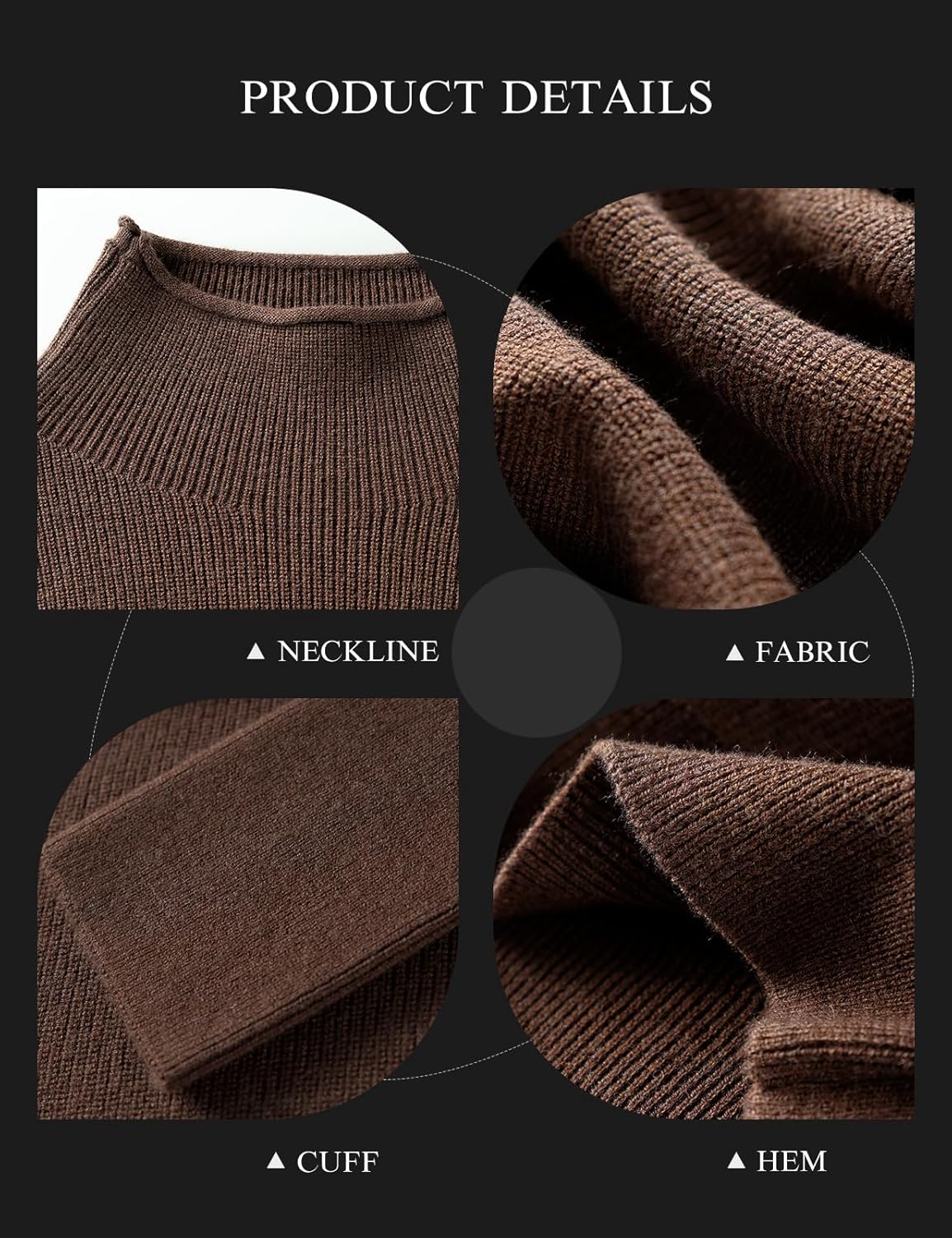 Women's Merino Wool Blend Oversized Sweater 2025 Fall Winter Fashion Mock Neck Batwing Sleeve Knitted Pullover - Image 4