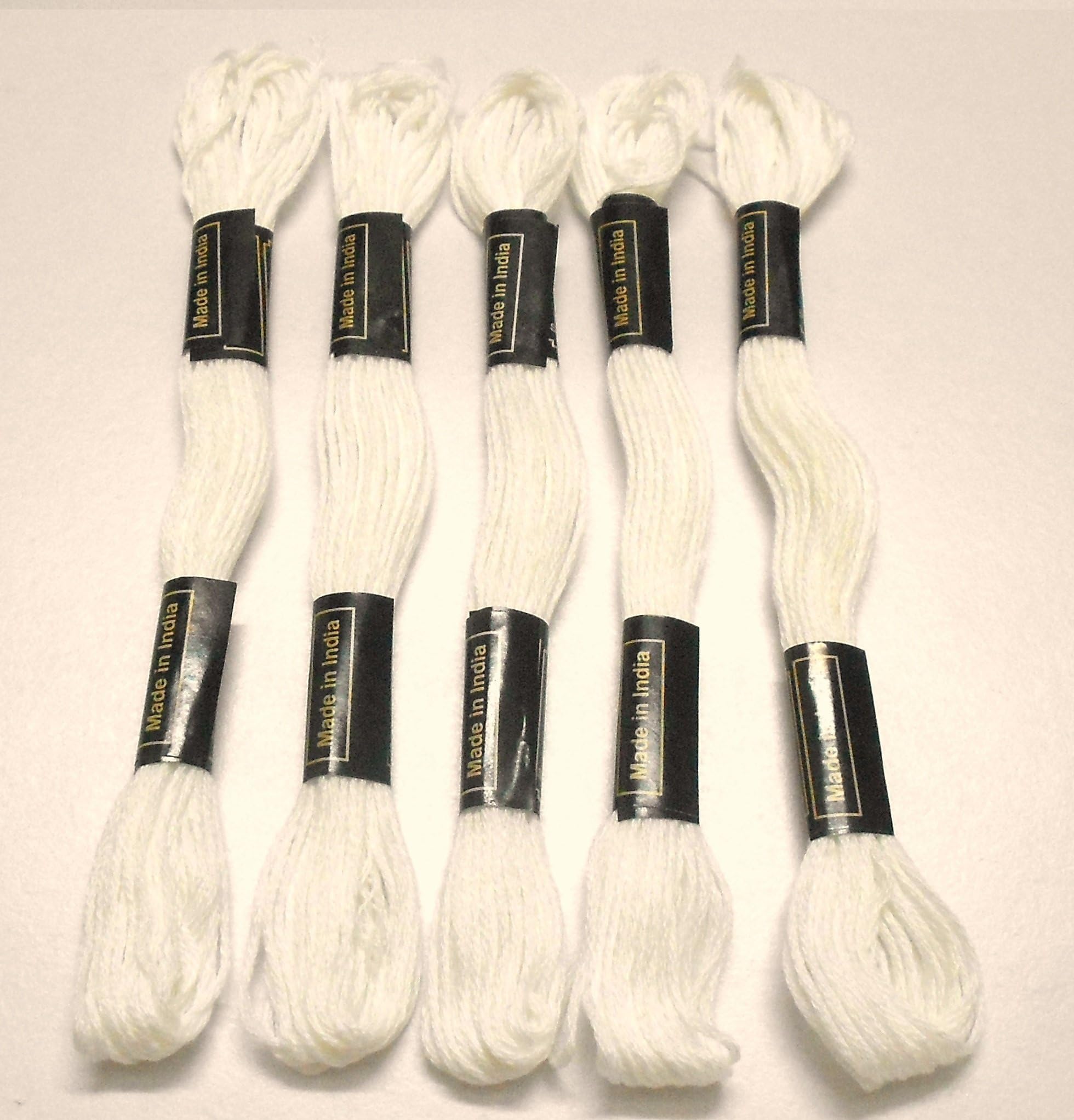 Goelx Skein Embroidery Thread Floss/Jewelry Making Craft Thread Pack of 25 Skeins - White