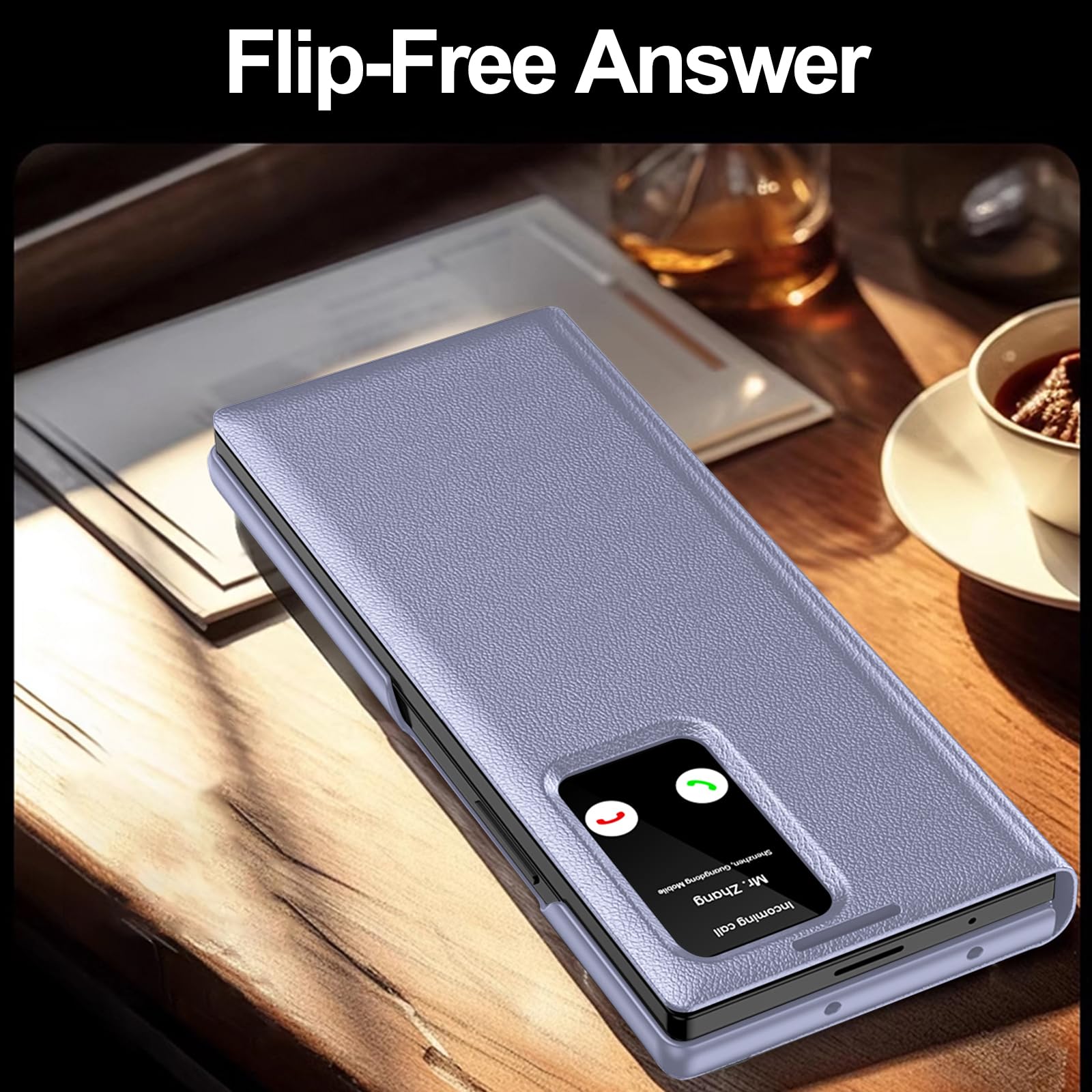 Custodia a portafoglio sottile per Samsung Galaxy Z Fold 8 Ultra, con slot per schede, supporto, protezione per fotocamera, antiurto, anti ingiallimento, custodia a portafoglio in pelle PU per uomini