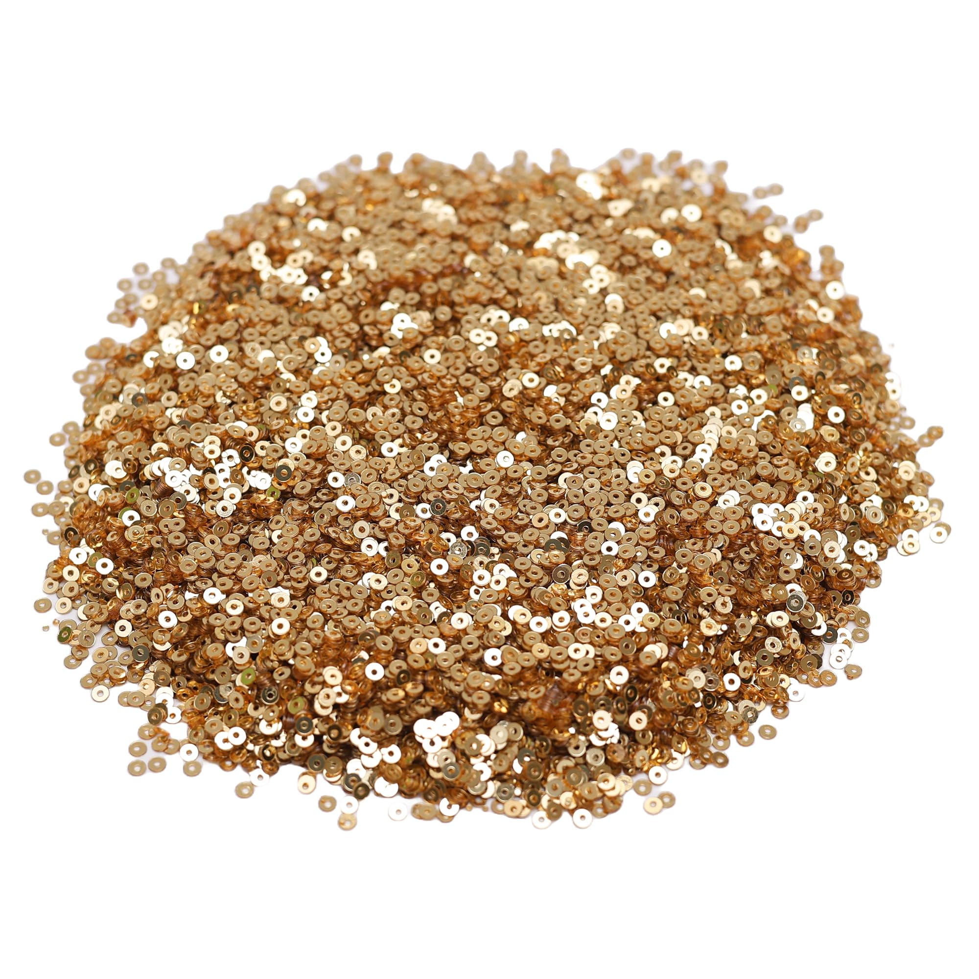 Sponsored Ad - Embroiderymaterial 2 MM Sequins Sitara for Craft, Embroidery, and Jewellery Making (Dark Gold, 50 Gram)