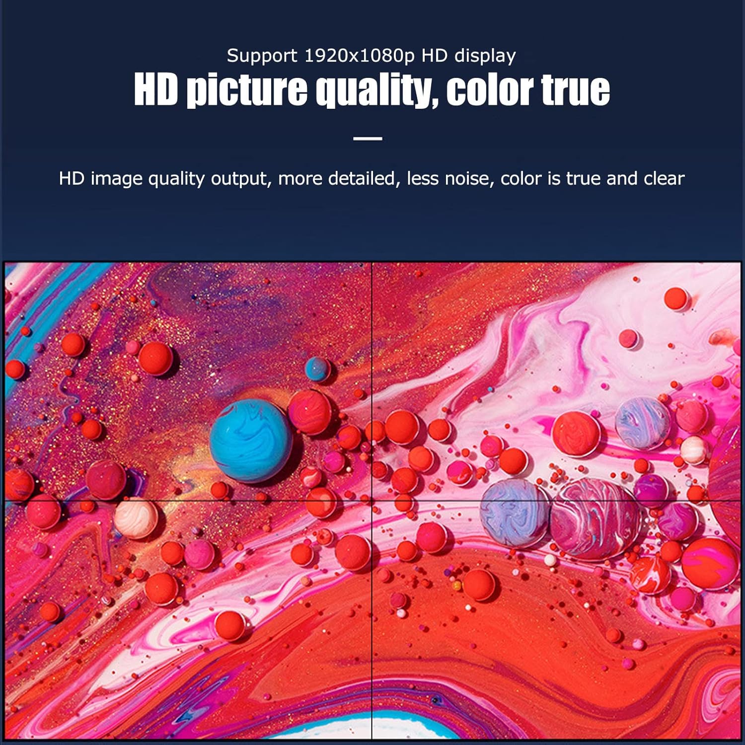 TV Wall Processor Supports 2x2 1x4 4x1 Modes 180 Degrees Mirror Flip Multifunctional Video Wall Controller HD Multimedia Interface 100?240V for TV(#3)