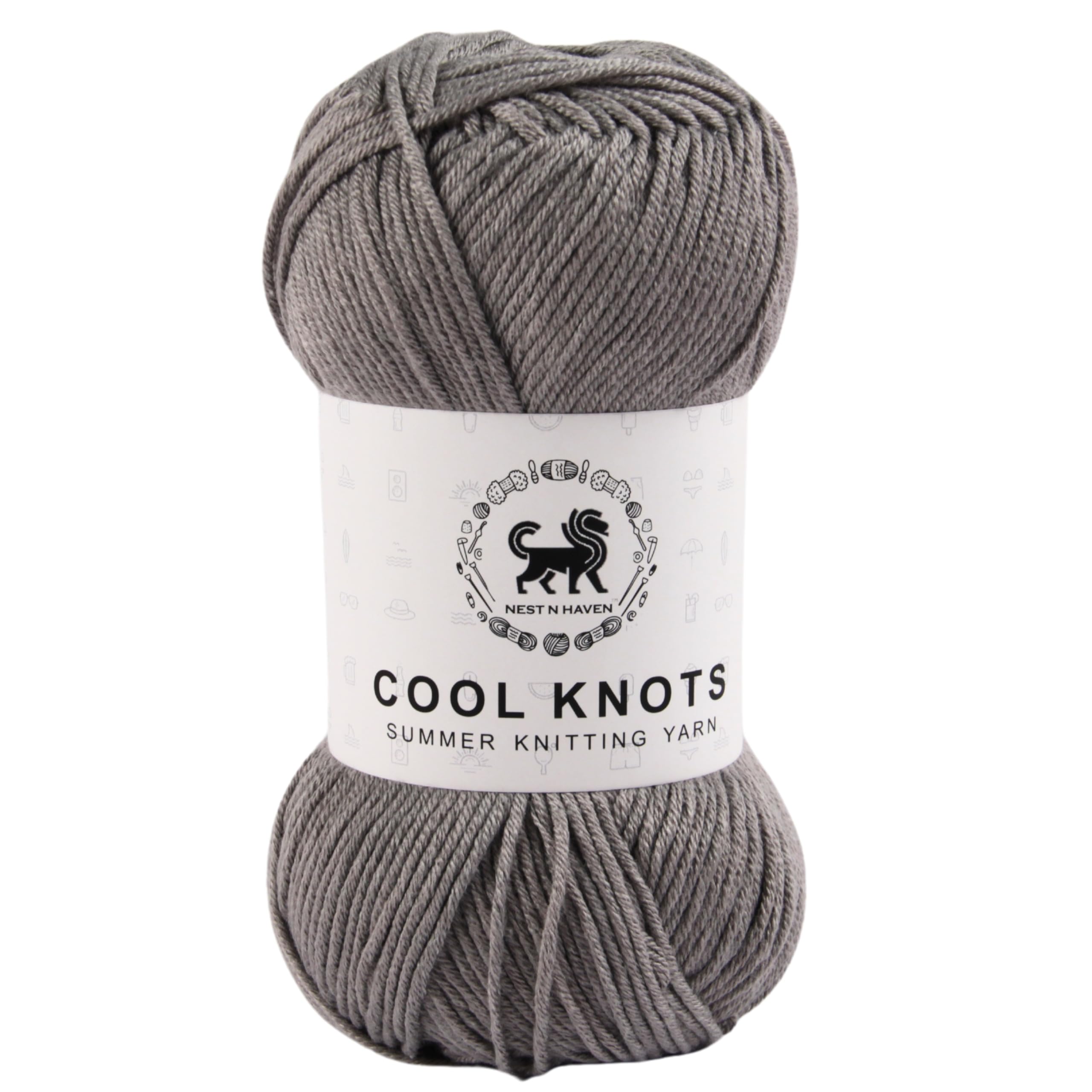 NESTNHAVEN Cool Knots, Hand Knitting Yarn (1 Yarn Ball 100g) - Luxury Yarn for Crochet, Amigurumi, Embroidery, Toys, Garments, Flowers and Hobby Projects (Dark Grey) (B0D4QYKJ57) Amazon Price History, Amazon Price Tracker