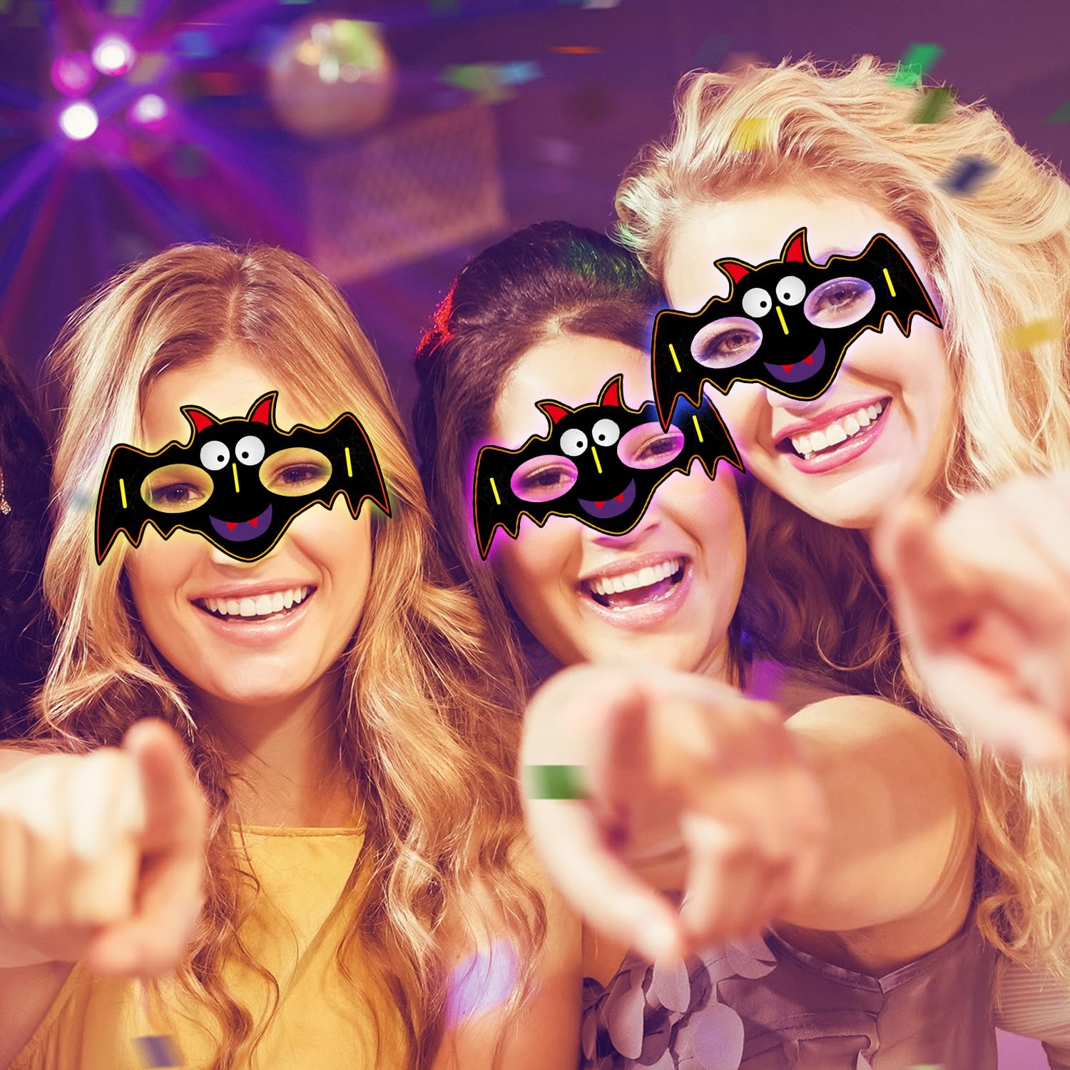 Party Propz Glow In The Dark Eye Mask - 1Pc Glow Mask | Multicolour Glow Toys | Neon Party Accessories | Glow Bands For A Party | horror mask 3
