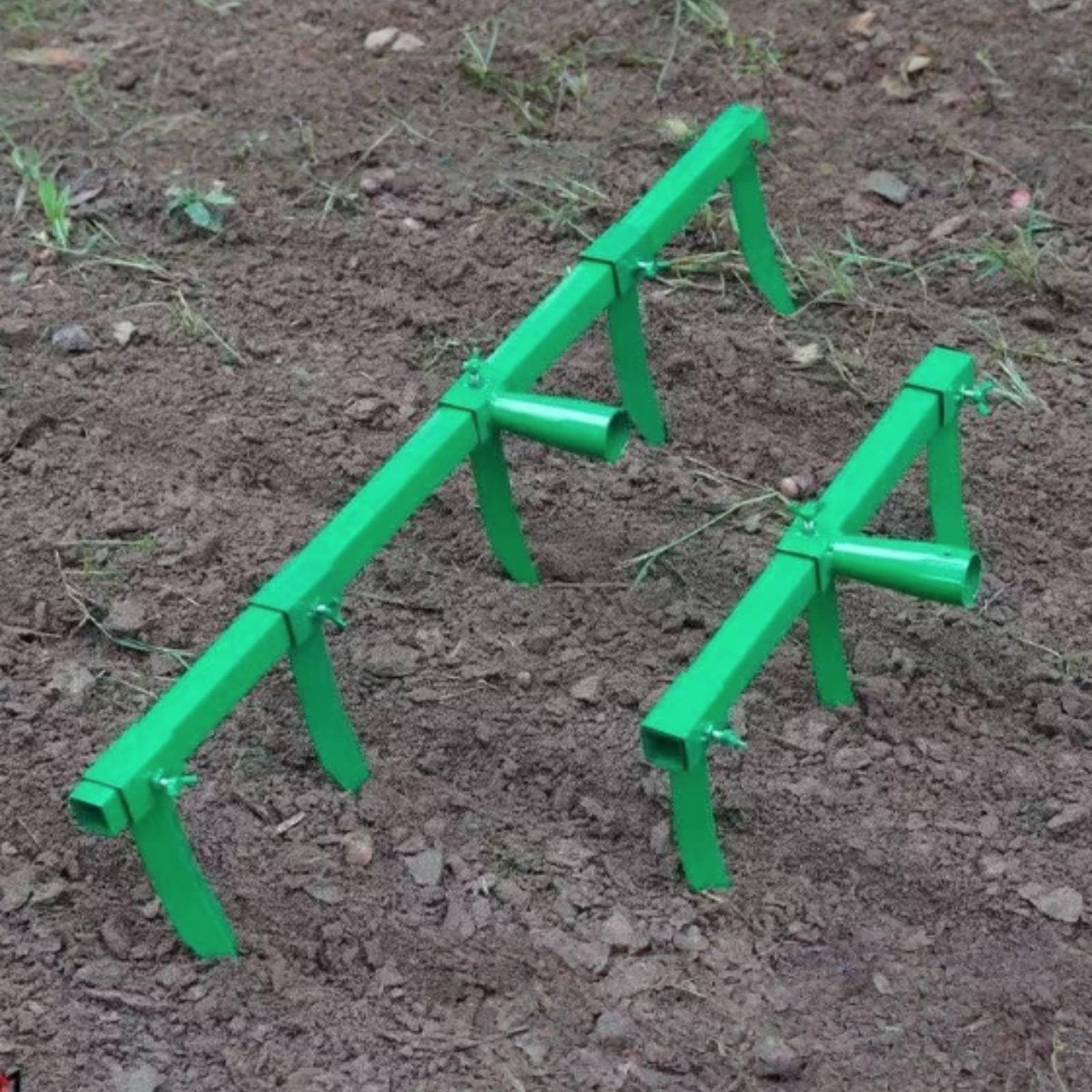Gralara Solcatore Regolabile Multi-Punta Rincalzatore a Denti Multifunzione Coltivatore da Giardino per Contadini, Giardinieri, Campo, Orto, Rastrello Da Aratura A 5 Denti [Verde]
