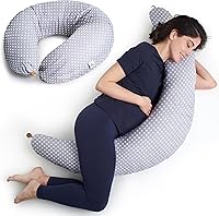 Niimo XXL Pregnancy & Breastfeeding Pillow - 2022 Double Platinum Award Winner, 100% Cotton Cover, Machine Washable Maternity Body Pillow