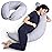 Niimo XXL Pregnancy Pillow & Baby Feeding Pillow - 2022 Double Platinum Winning Maternity Pillow, 100% Cotton Pregnancy Pillow Cover, Machine-Washable, Pregnancy Must Haves