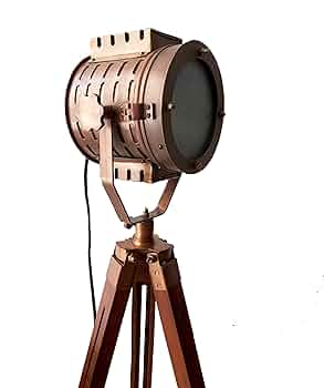 アンティーク調　サーチライト　フロアライト　木製三脚 Amazon.co.jp: collectiblesBuy アンティークシアター三脚マリン