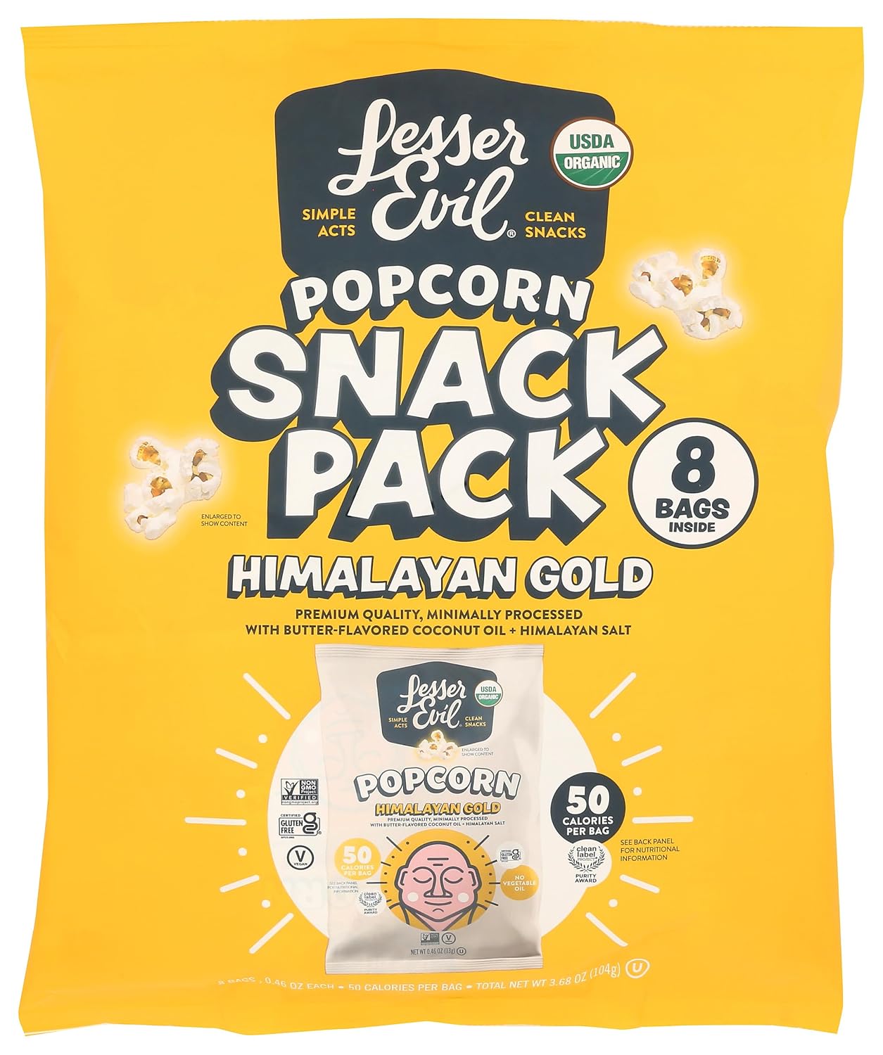 Lesserevil Organic Himalayan Gold Popcorn Multipack, 3.68 Oz: Gluten-Free Snack Guide
