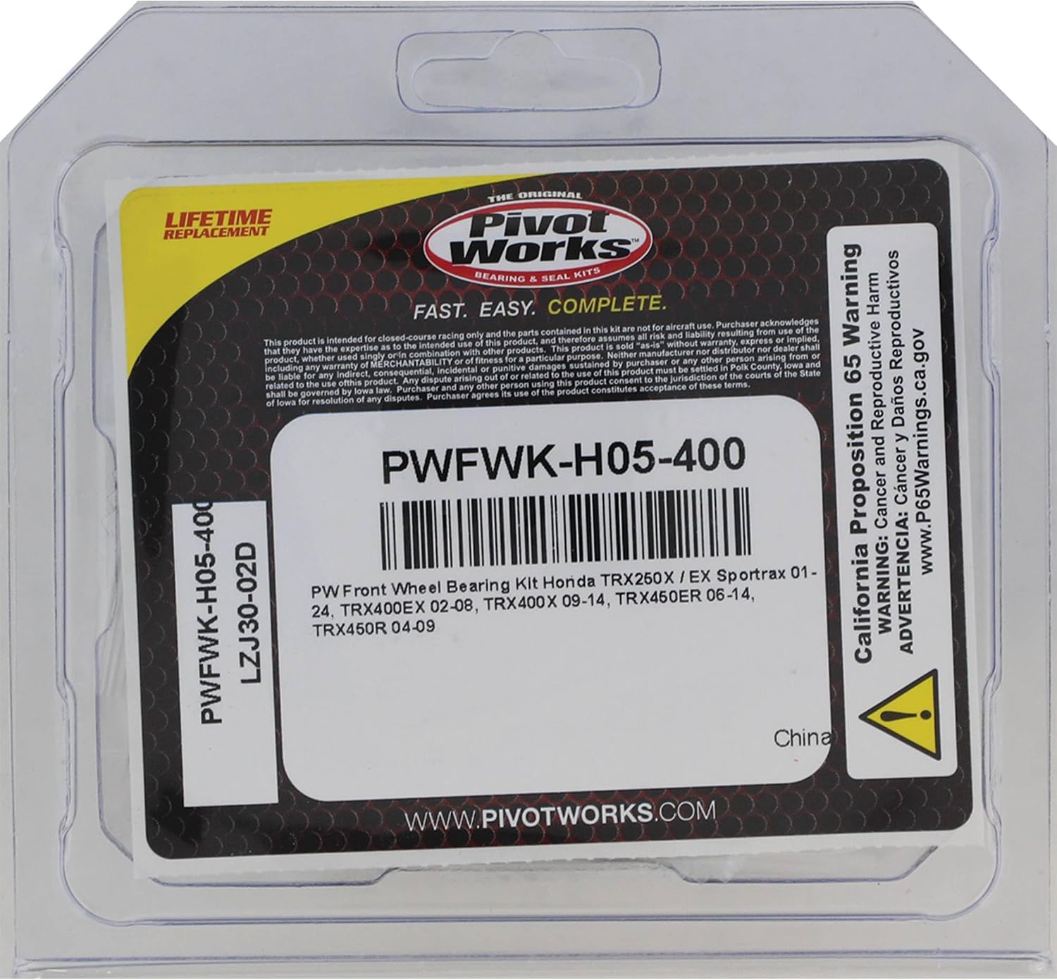 Pivot Works PWFWK-H05-400 Front Wheel Bearing Kit