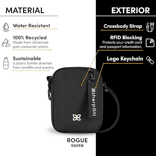 Miniatura 5 de Sherpani Rogue, Mini bolso cruzado, bolso de hombro, bolso cruzado, bolsos cruzados para mujer, bolsa de viaje