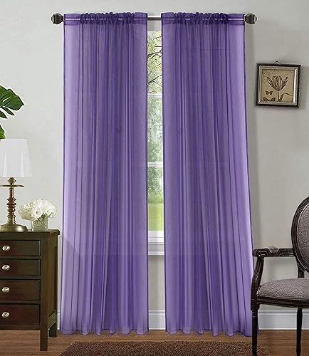 Vista 19 de Sapphire Home Cortinas traslúcidas negras de 63 pulgadas de largo, juego de 2 paneles de cortinas traslúcidas, filtrantes de luz, cortinas