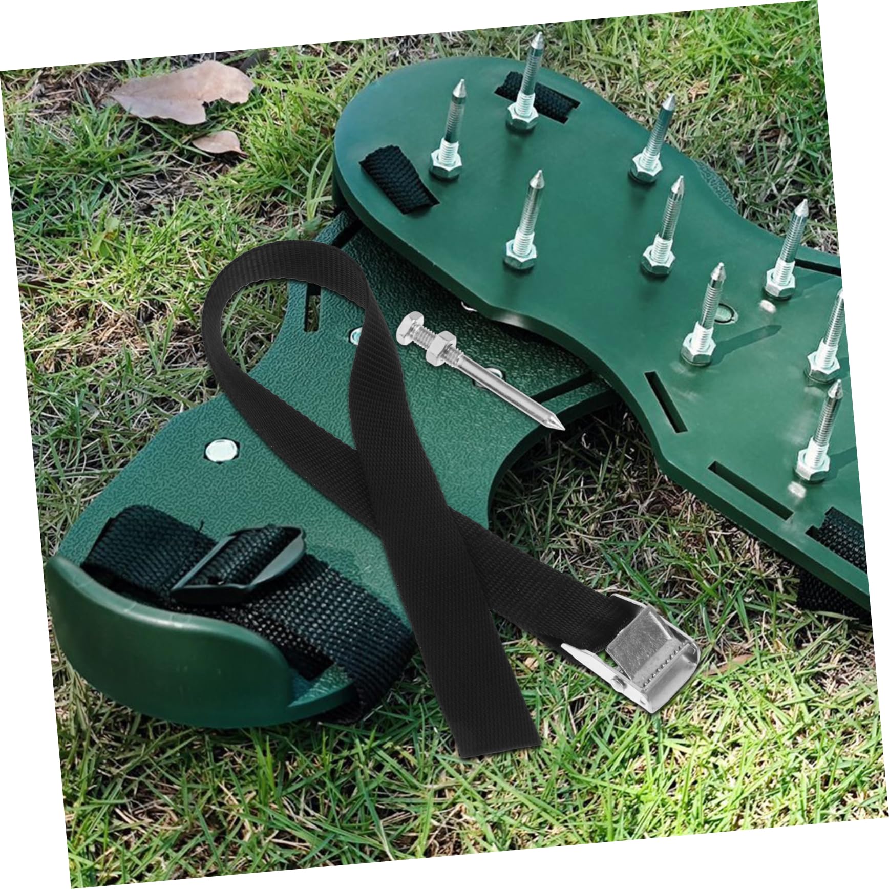 Cabilock 1Set Garden Lawn Aerator Shoes with Straps Spikes Easy to Assemble Aeration Tool for Lawn Care and Gardening for Grass Aeration
