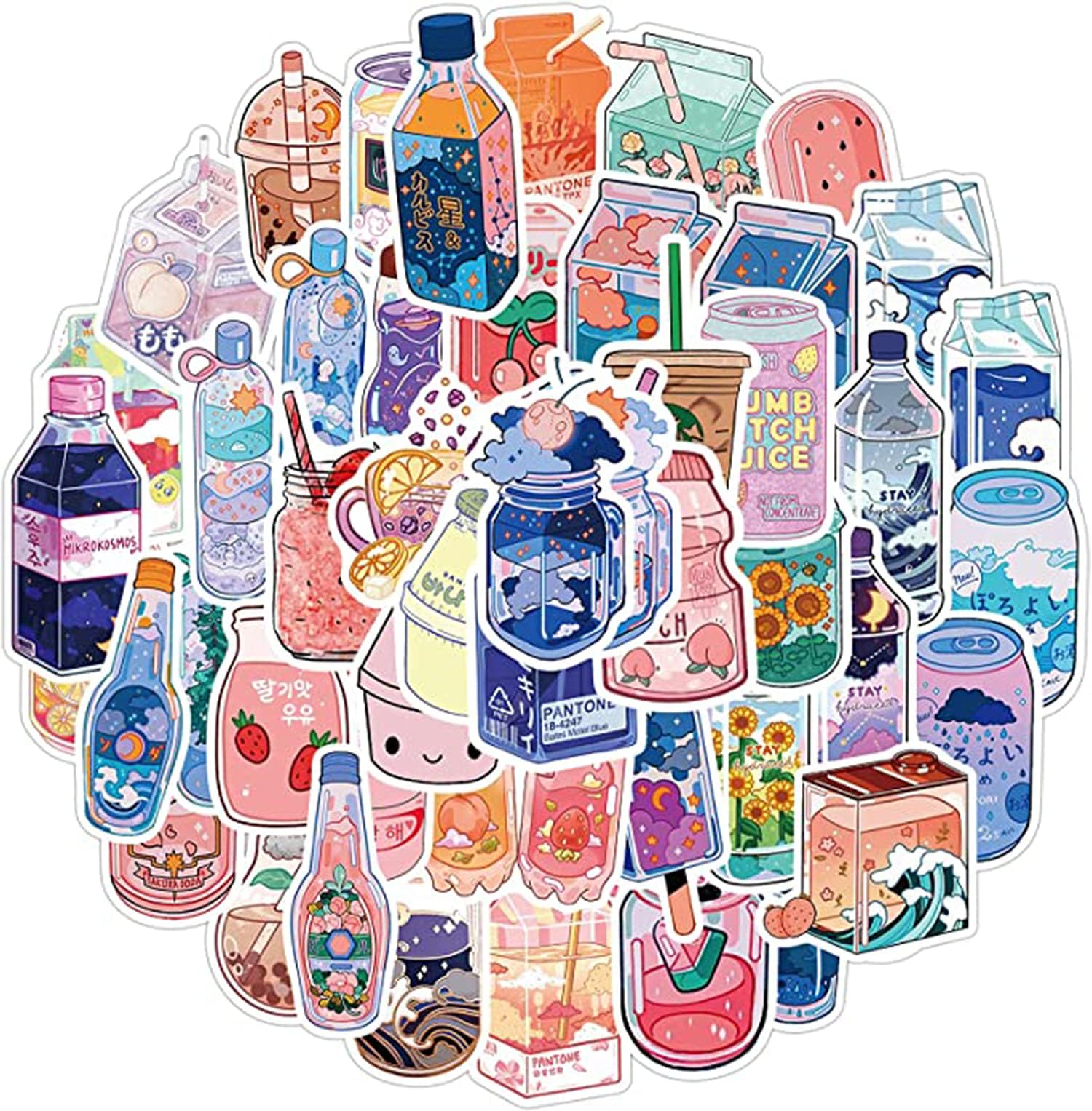 Kastwave Water Bottle Cartoon Stickers Cute Food Stickers For Water ...
