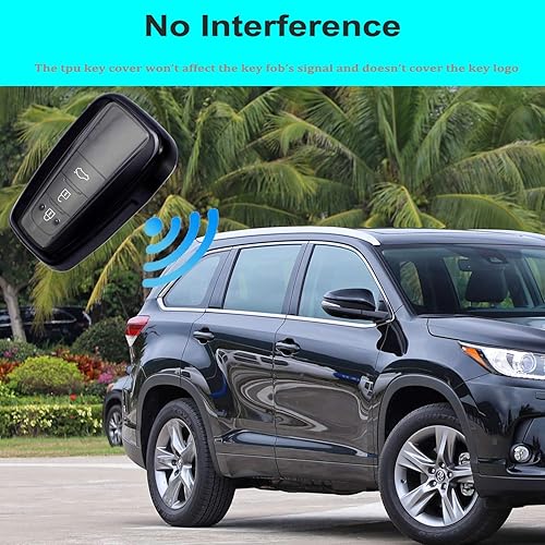 Miniatura 5 de Funda para llavero para Toyota Camry RAV4 Avalon C-HR Prius Corolla Accesorio, Negro