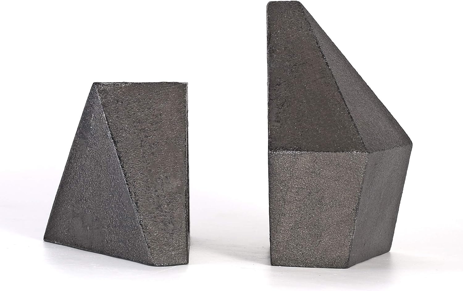 Decorative Bookends, Heavy Duty Cast Iron, Art Shelf Decor, Geometry Abstract Theme (Black) by Ambipolar
