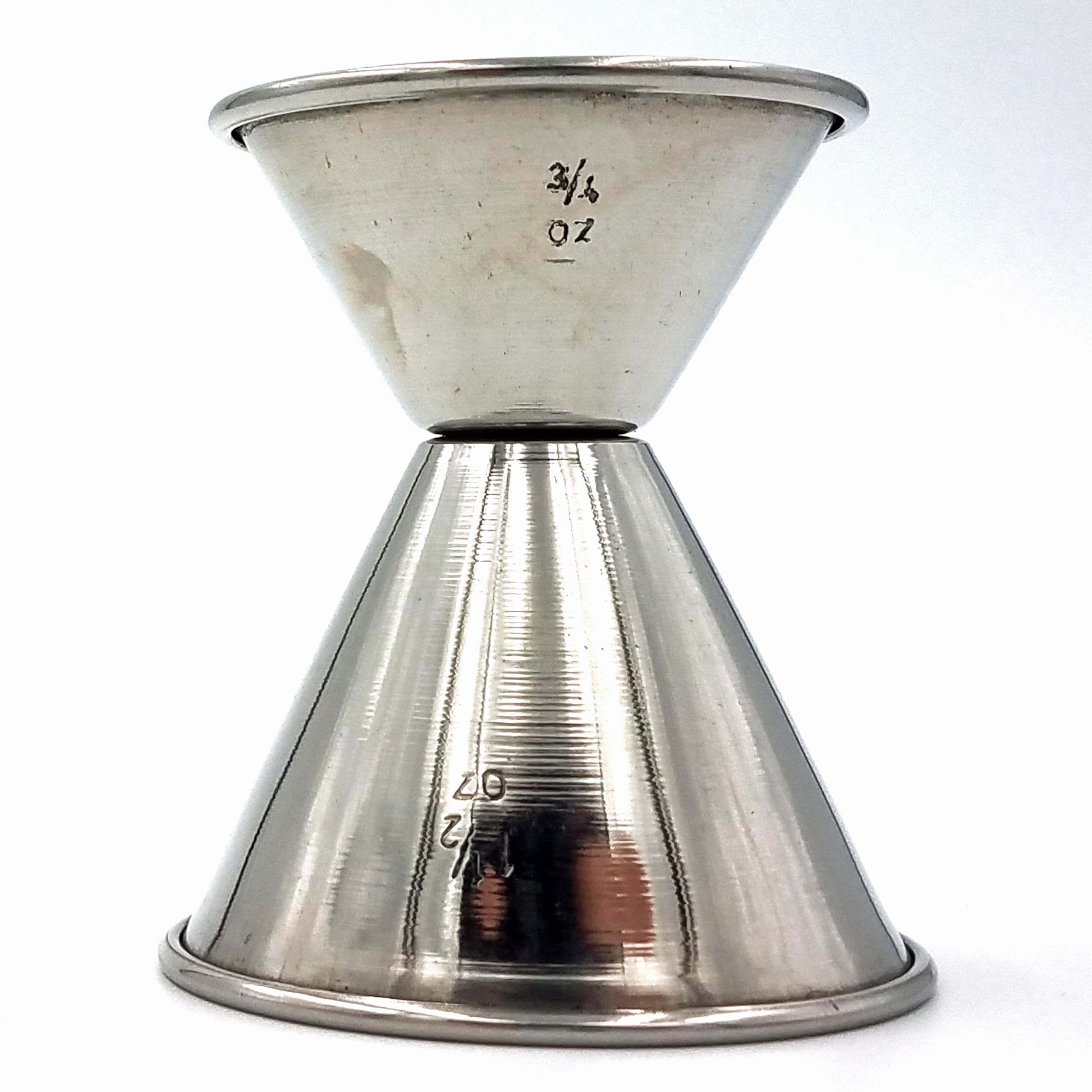Spill-Stop 100-15 Jigger, 3/4 oz. x 1-1/2 oz., Rolled Edge, Stainless Steel, Polished Finish, Pack of 12, Bartending Essential Bar Tools, Measuring Liquor Cup