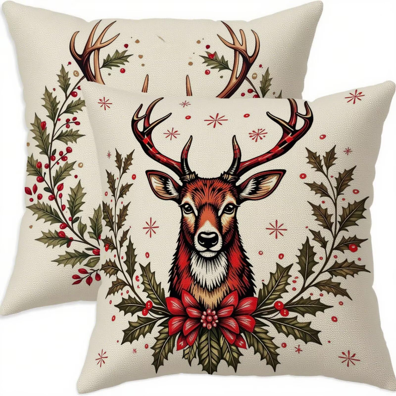 Housse coussin Noël lin doux | Créez un cocon brun chaleureux chez vous
