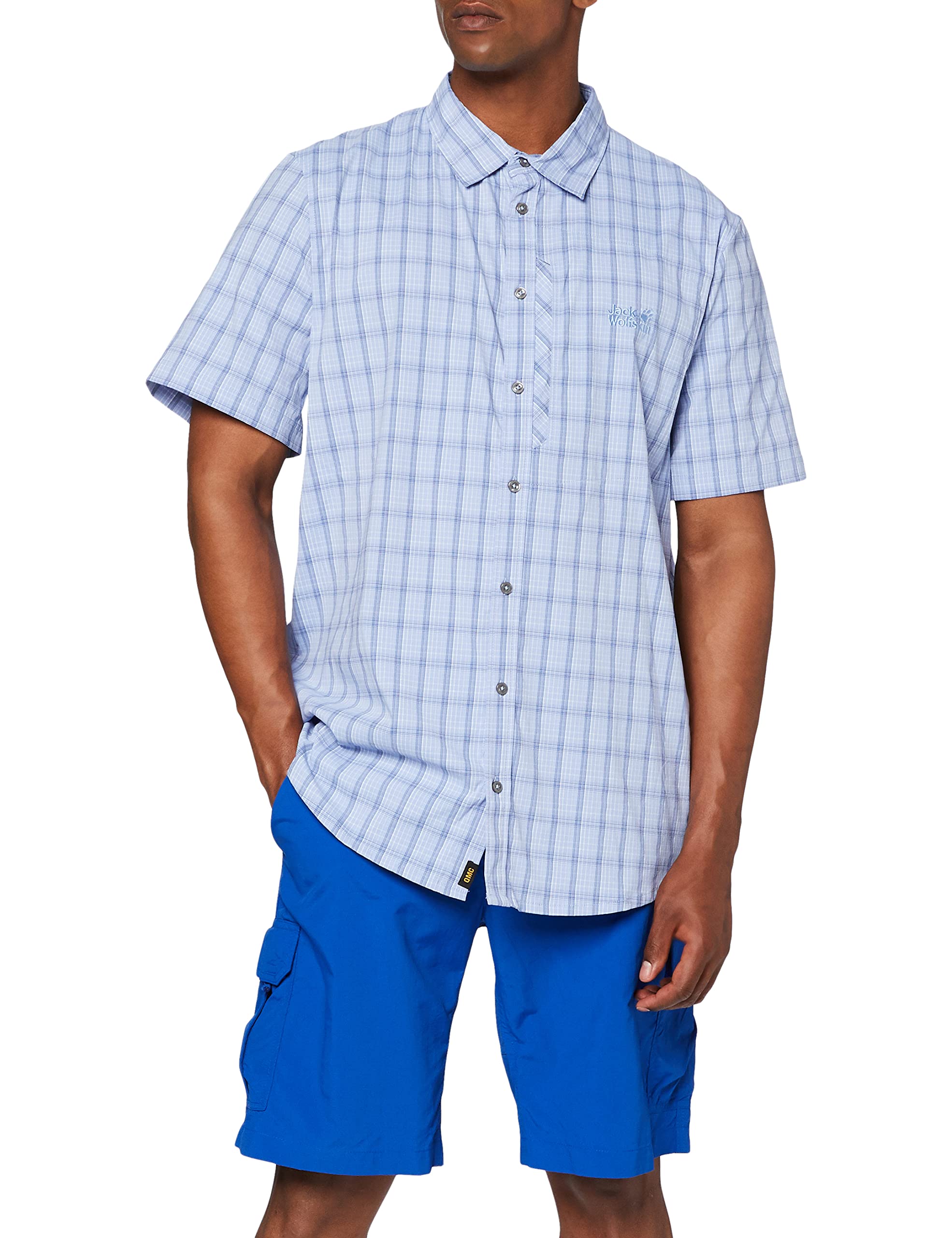 Jack Wolfskin Men's Rays Stretch Vent, Shirt Blue Checks, Small