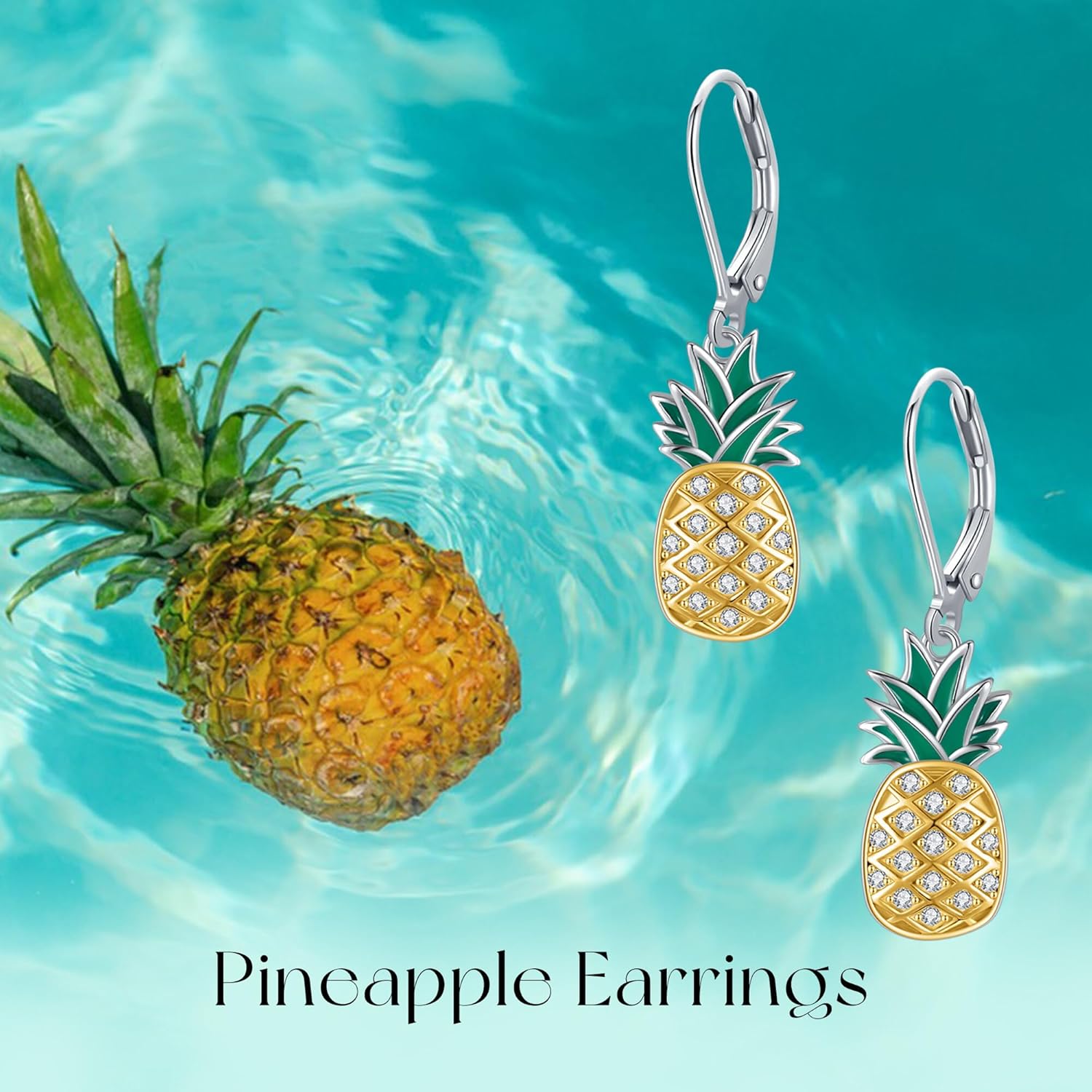 Pizza/Apple/Pineapple Earrings for Women 925 Sterling Silver Food Dangle Earrings Pizza Jewelry Gifts for Women - Image 6