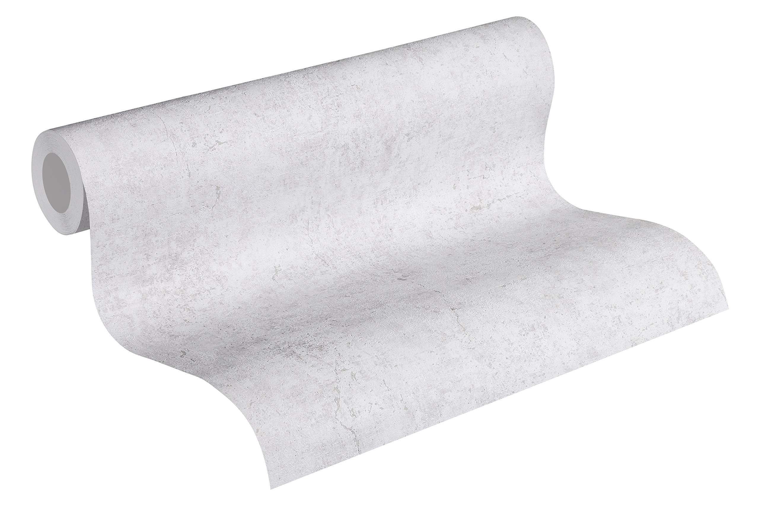 Plain Wallpaper Elements A.S. Création Non-Woven 10.05 m x 0.53 m Grey Made in Germany 369114 36911-4, Blue Grey, 53 x 1005 cm