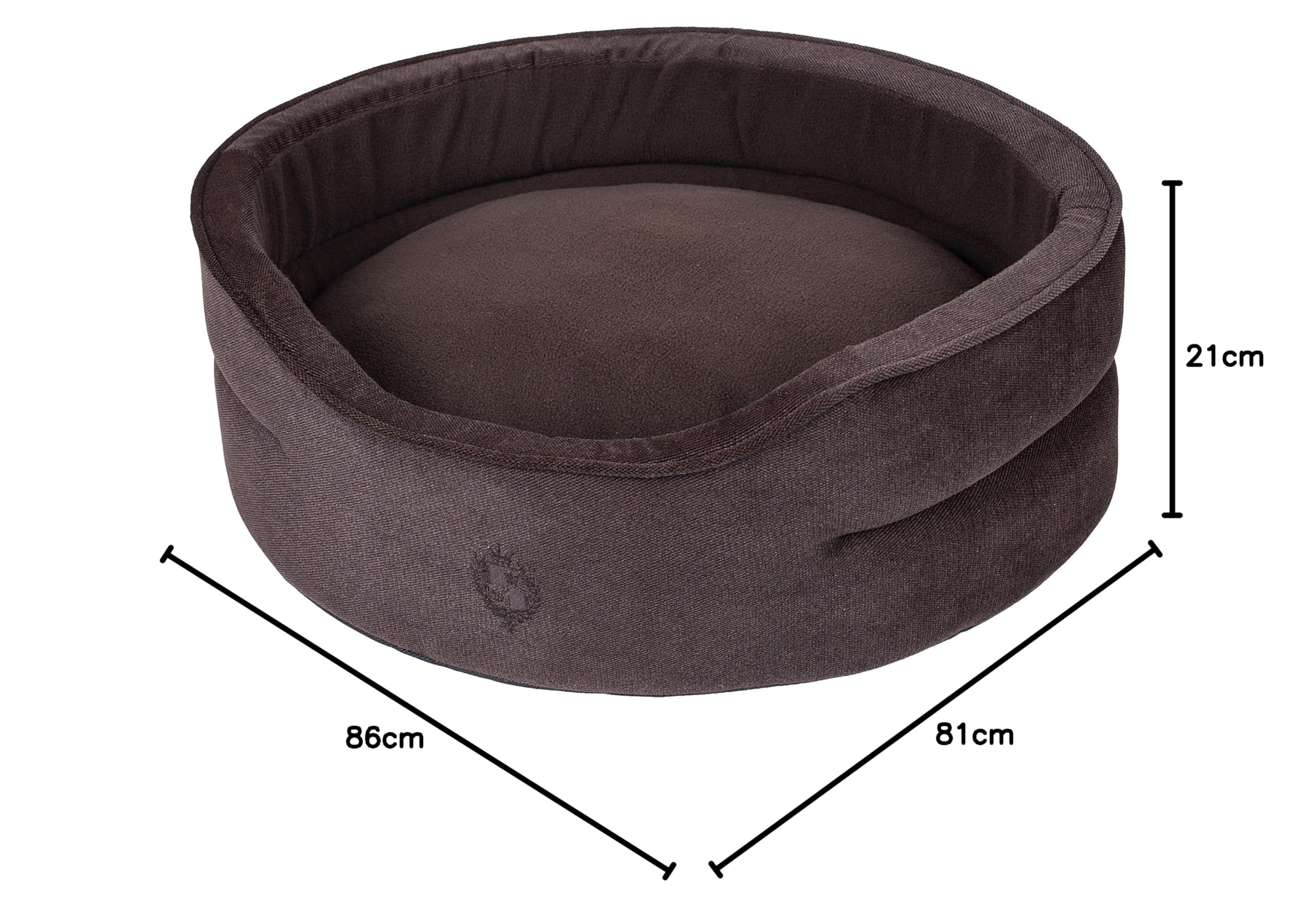 Wouapy T86 Prestige Ouate de Panier Lit pour Chien, en Velours Marron