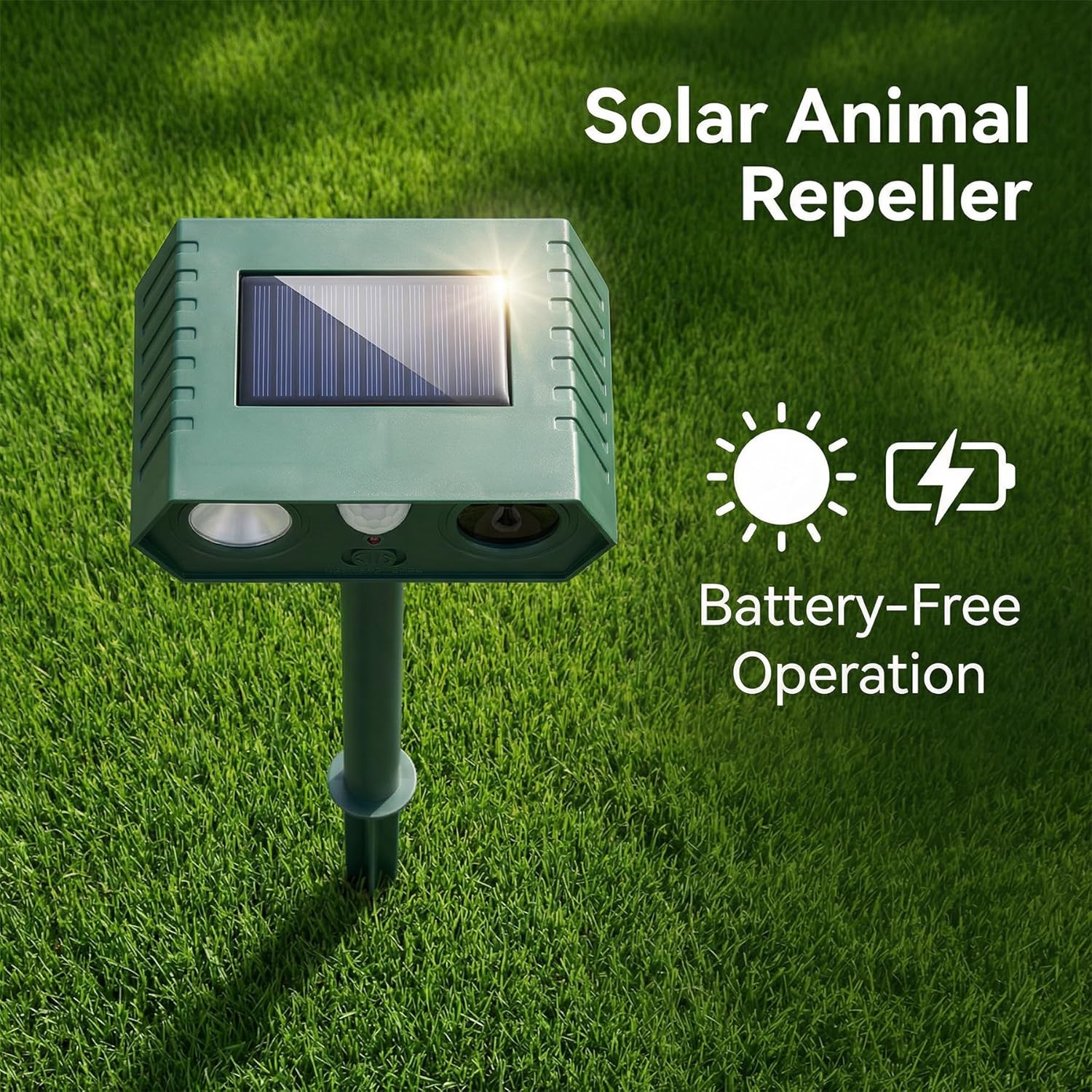 Cat Repellent Outdoor Solar Animal Repeller Motion Activated Deer Repellent Device Humane Dog Racoon Squirrel Deterrent for Garden Yard Farm Waterproof
