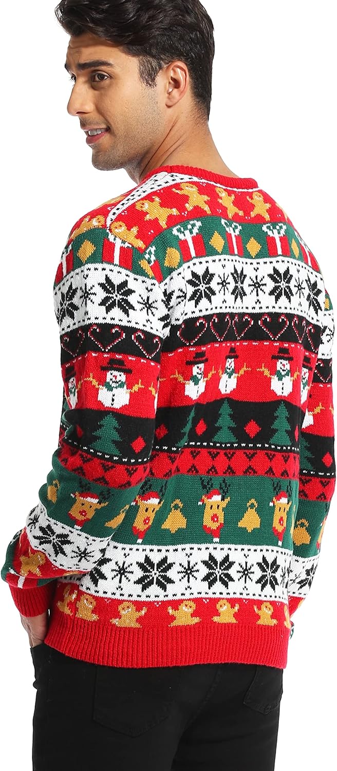 *daisysboutique* Men's Holiday Reindeer Snowman Santa Snowflakes Sweater - Image 3