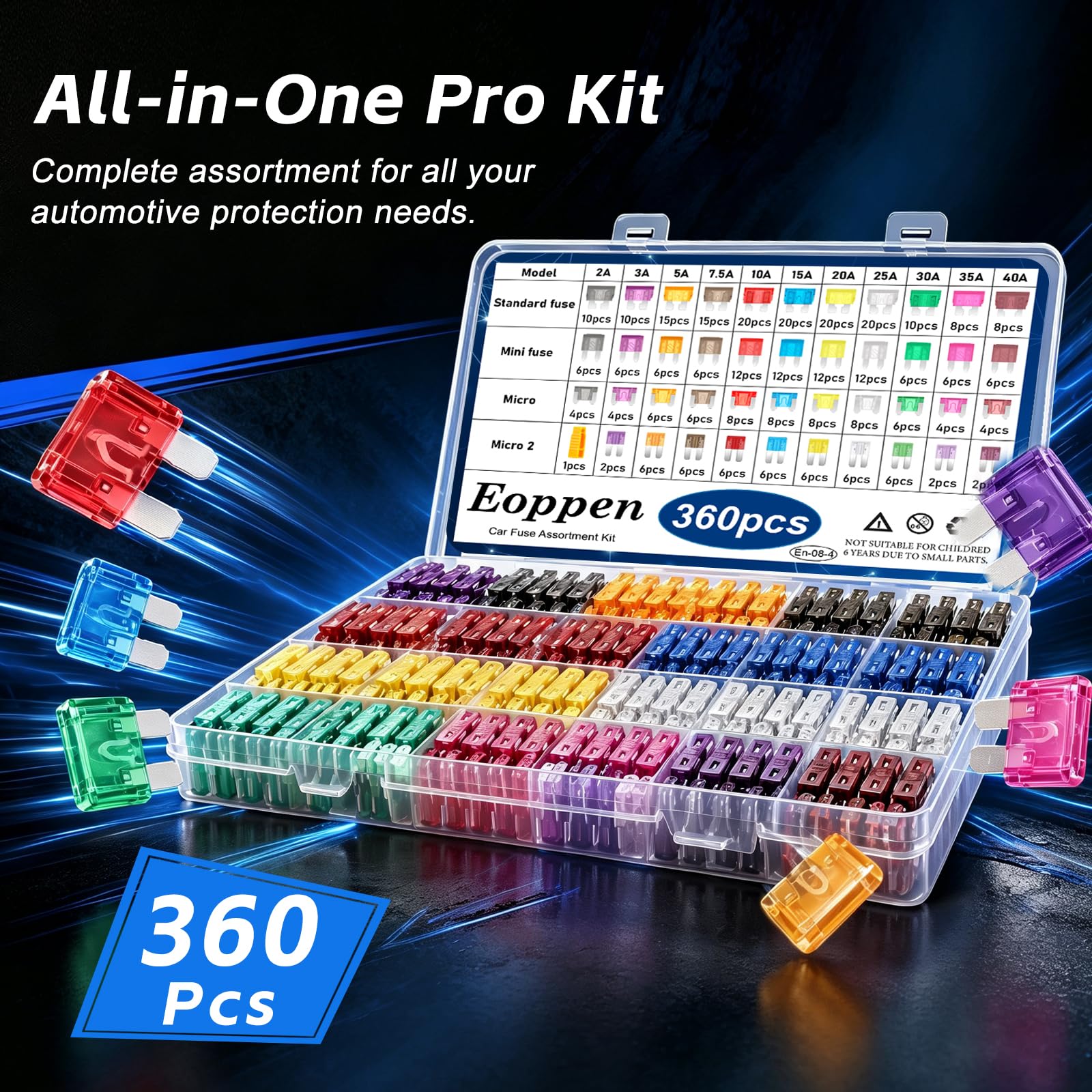 Car Fuse Kit - 360 Pcs Assortment with Puller -6