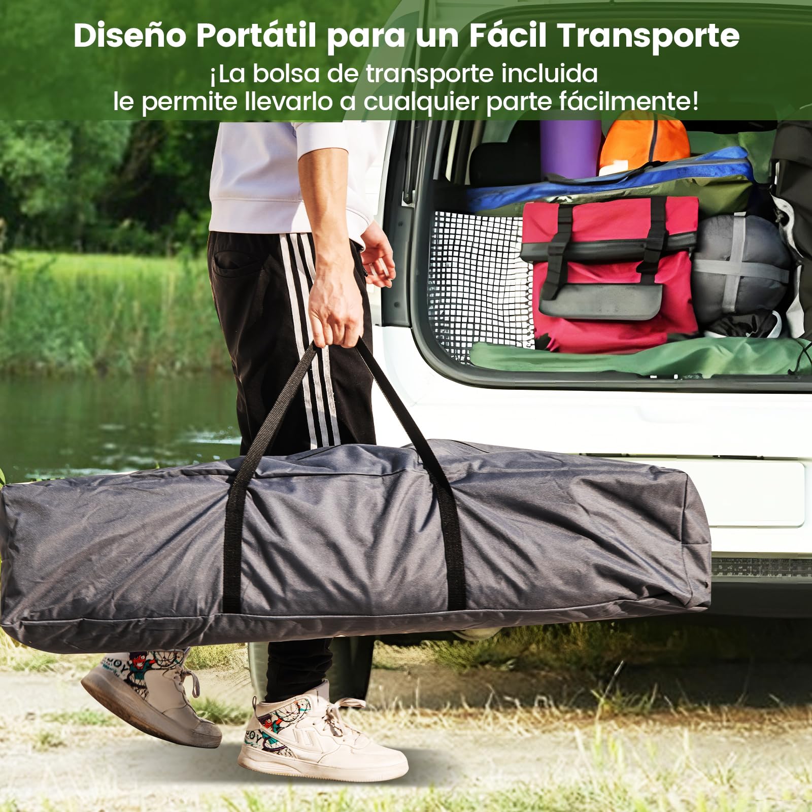 GOPLUS Carpa de Campamento Pop-up con Soporte Automático | Tienda Familiar para 4-6 Personas con Tela Resistente al Sol y la Lluvia, Bolsa de Transporte