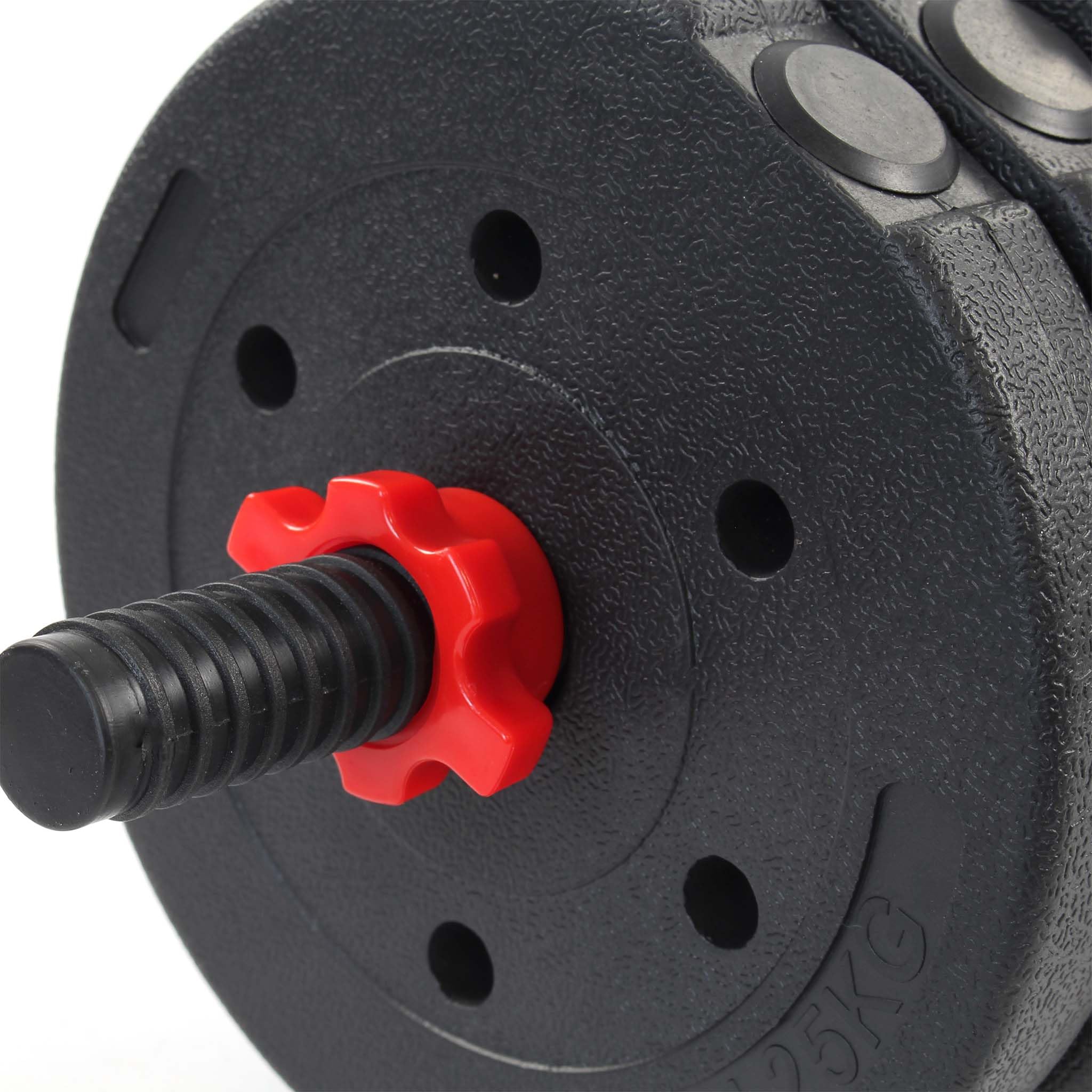Set Manubrio Corto e bilanciere 2in1 30kg con 16 Dischi per Fitness Allenamento Forza