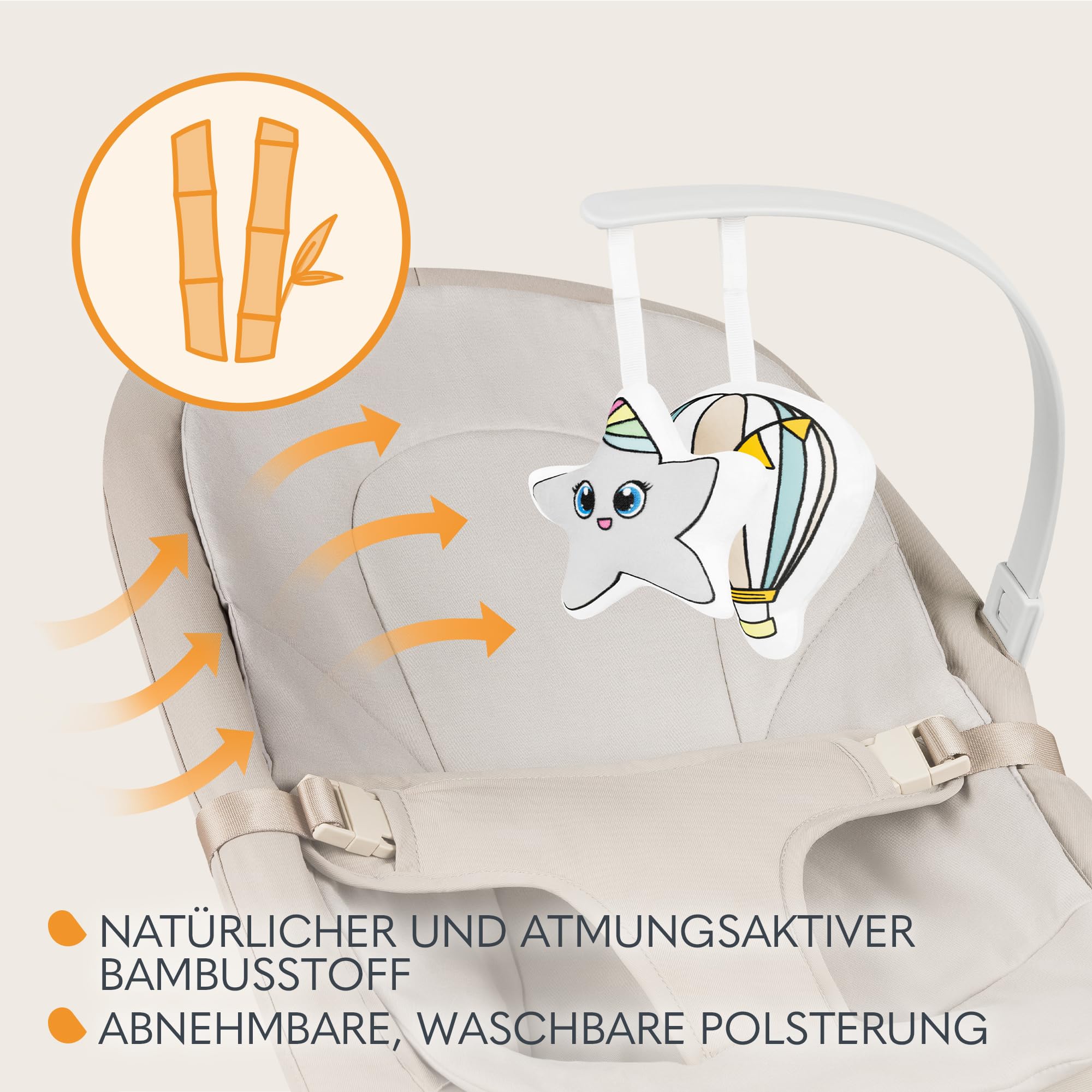 LIONELO LILAC Babywippe und -liege für Babys bis 9 kg, 0-6 Monate | 2-in-1 Babywippe, 2 Spielzeuge, Neigungseinstellung, 3-Punkt-Gurt, leicht 3,2 kg, flach zusammenklappbar