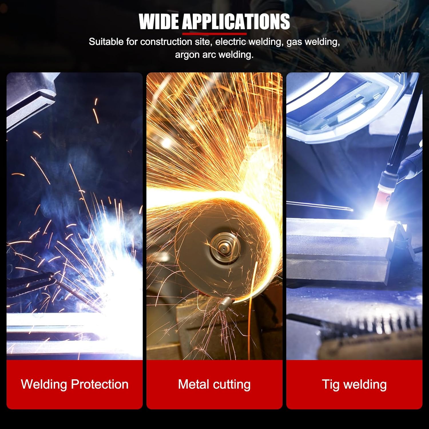 Argon Arc Welding Helmet Electric Welding Helmet Splashing Proof Automatic Darkening Protection Head Protection with Clear True Color 180° Free Flip Design for Complete Eye Safety(33x23x23)