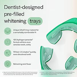 Opalescence Go 15% Mint - Prefilled Teeth Whitening Trays - 15% Hydrogen Peroxide - (10 Treatments) Made by Ultradent Products. Teeth Whitening Kit -Mint - Includes 2Chill Toothbrush 5194-1T