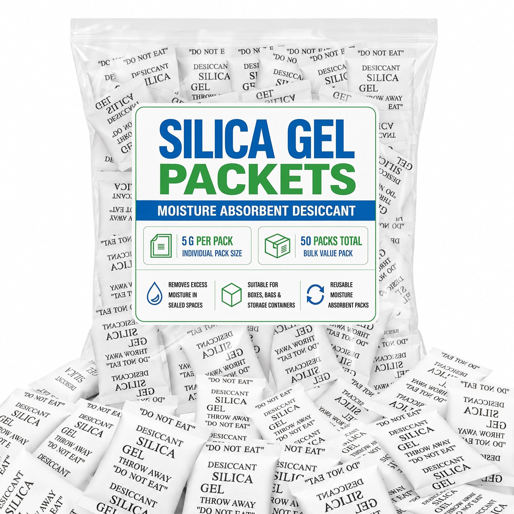 Sukh 100PCS Silica Gel Packets - 2g Desiccant Beads Moisture Absorbers — Amazon image 13