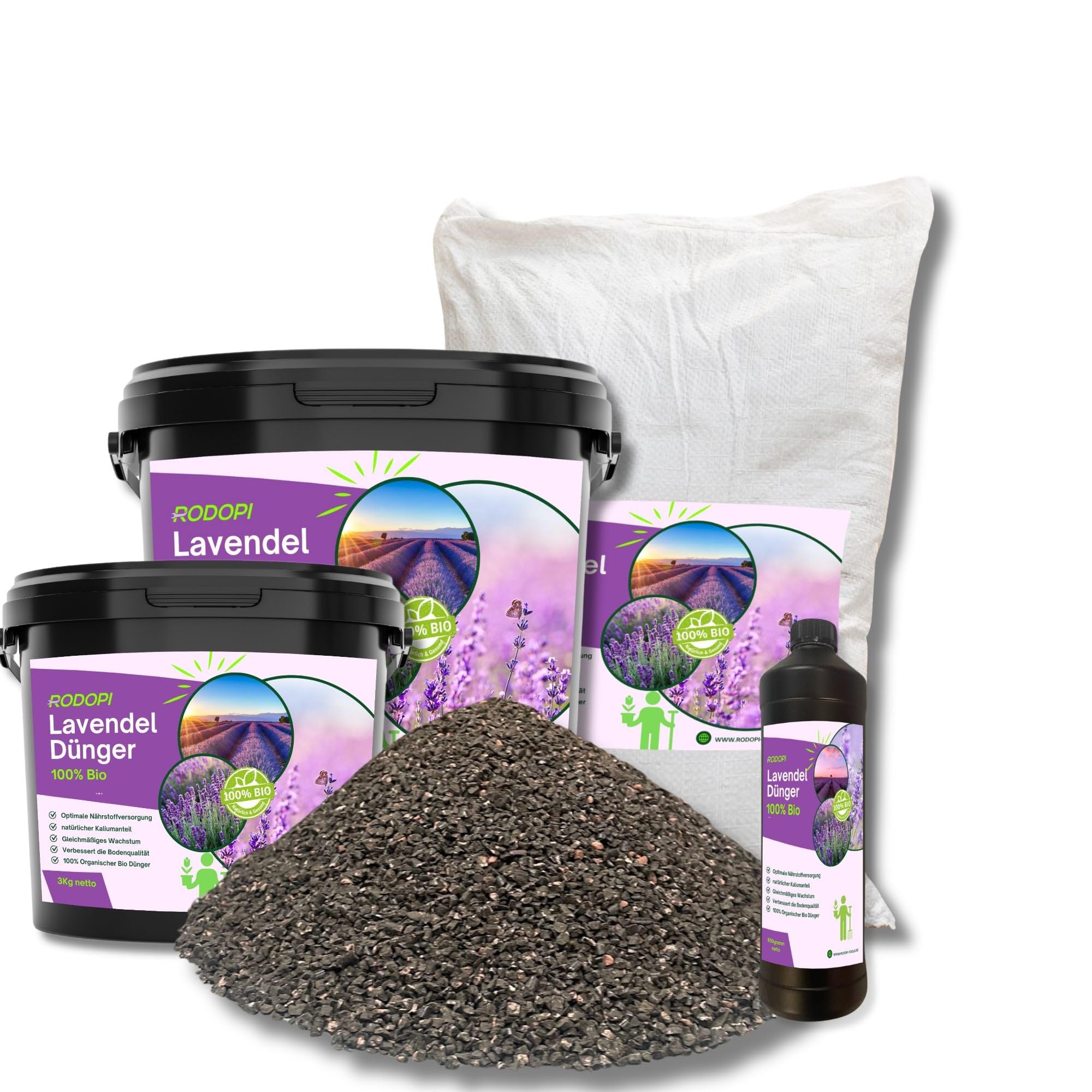 Rodopi Bio-Lavendeldnger Granulat  3 Monate Langzeitwirkung  100%  pflanzlich & kalkhaltig  Organischer NPK-Dnger 7-3-8 mit Eisen &  Magnesium 0,8kg : Amazon.de: Garten