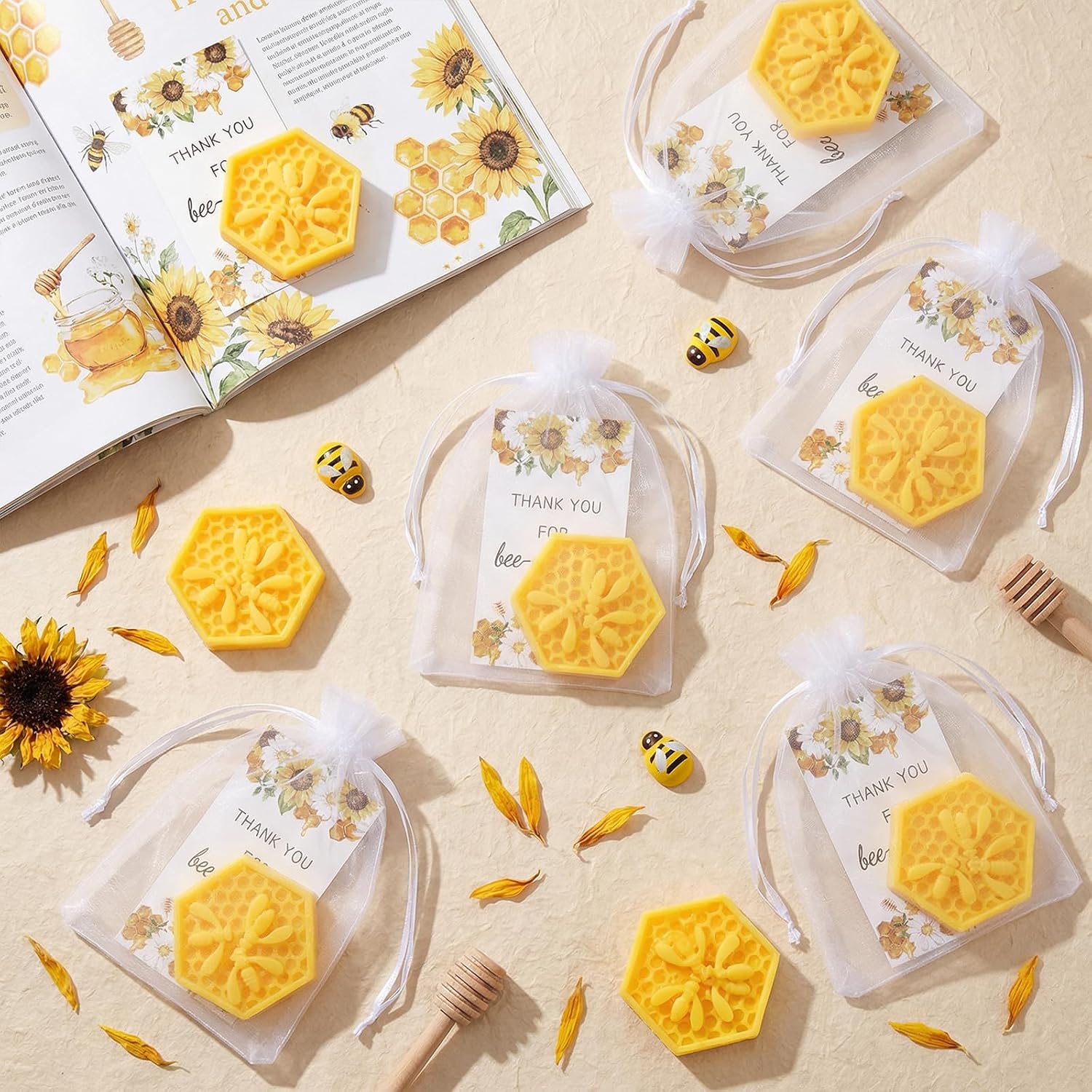 Honey Jars Baby Shower Favors Honeycomb Soap (Bee 60)
