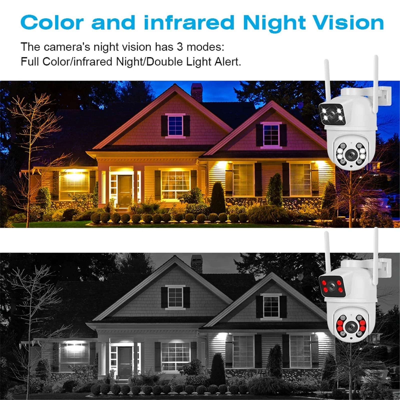 4MP PTZ Wifi Camera With Dual Lens Dual Screens AI Human Detection Wireless Outdoor CCTV Security IP Camera(ADD 128G)