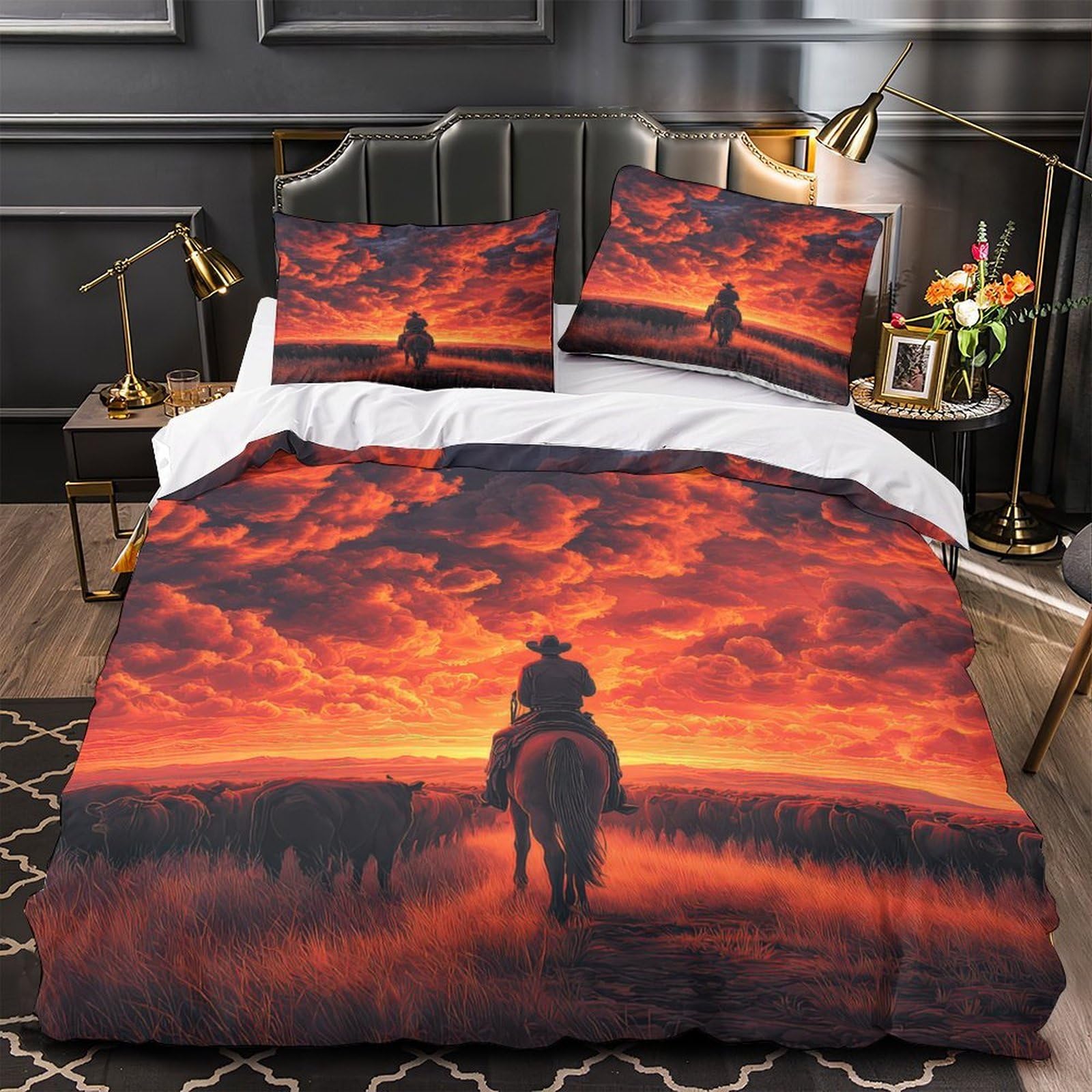Housse de couette loup 200x200cm pour déco de chambre ado branchée