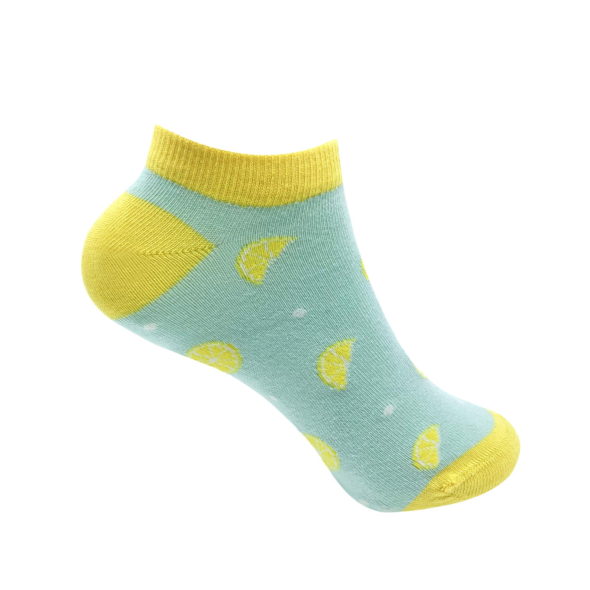 Mint & Oak Women Cotton Socks, Ankle Length Printed Cotton Socks For Girls (Zesty Lemon)