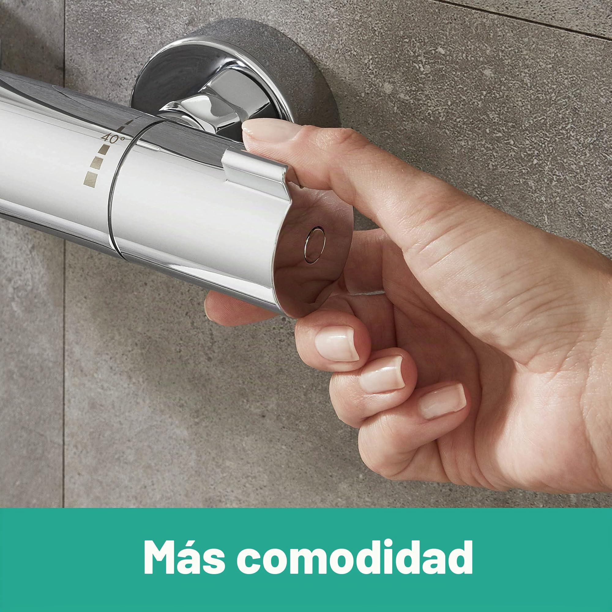 Hansgrohe Crometta Vario - Combinación de set de ducha y termostato, 2 tipos de chorro, 0,65 m, blanco/cromo