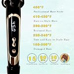 abp 1.25 Inch Curling Iron Extra Long Barrel with Ceramic Coating for Long/Medium Hair,1 1/4 INCH LCD Display Instant Heat up to 450°F with clamp,Hair Style Tool Girls & Women