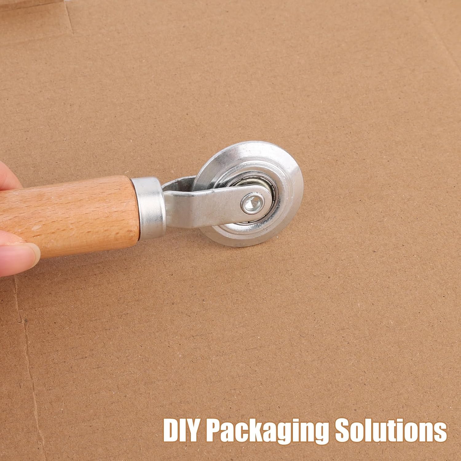 3pcs Box Resizer Tool Kit, Tear-Free Cardboard Creaser Tool with Solid & Dashed Line Scoring Wheel Wooden Handle for DIY Paper Craft Gift Box Making Bookbinding