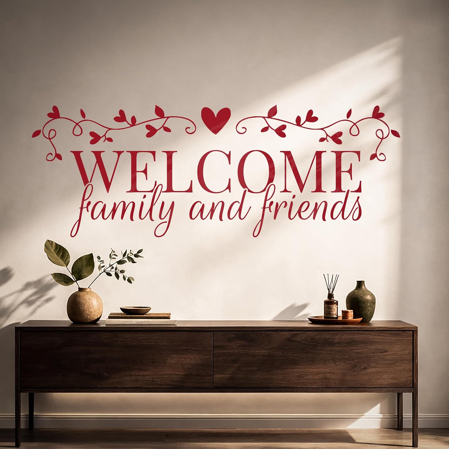 WallStickers4ever Large Vinyl Wall Decal Welcome Family and Friends Quote Words House Decor Stickers Mural (g1180) Black