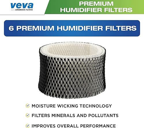 Miniatura 2 de VEVA Paquete de 6 filtros humidificadores de alta calidad de repuesto para filtro Holmes A, HWF62, HWF62S y otros humidificadores Sunbeam Cool Mist