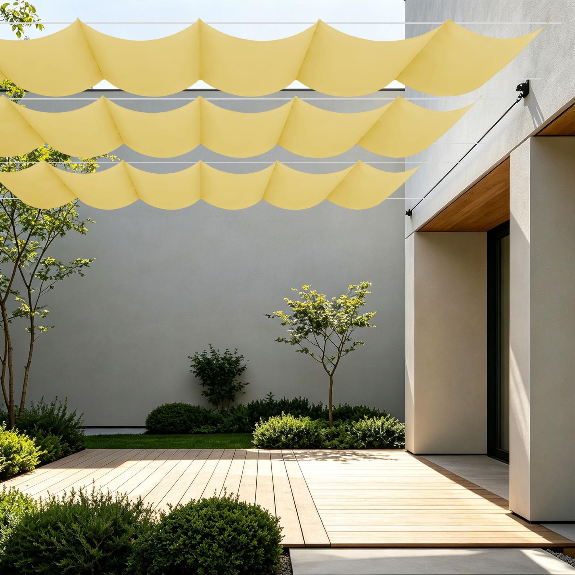 Toile d'ombrage rétractable avec oeillets filet d'ombrage extérieur