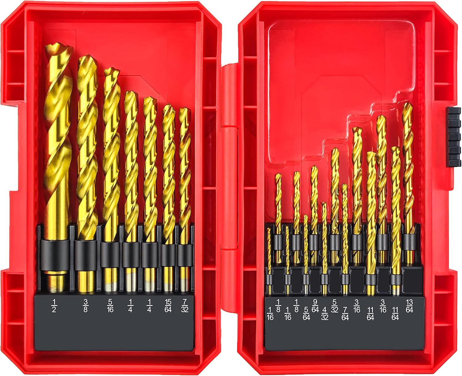 YIYITOOLS Titanium Twist Drill Bit Set 21 Piece Fit for Cutting Hard Metals，Such as Stainless Steel, Aluminum Alloy and Titanium Alloy - - 