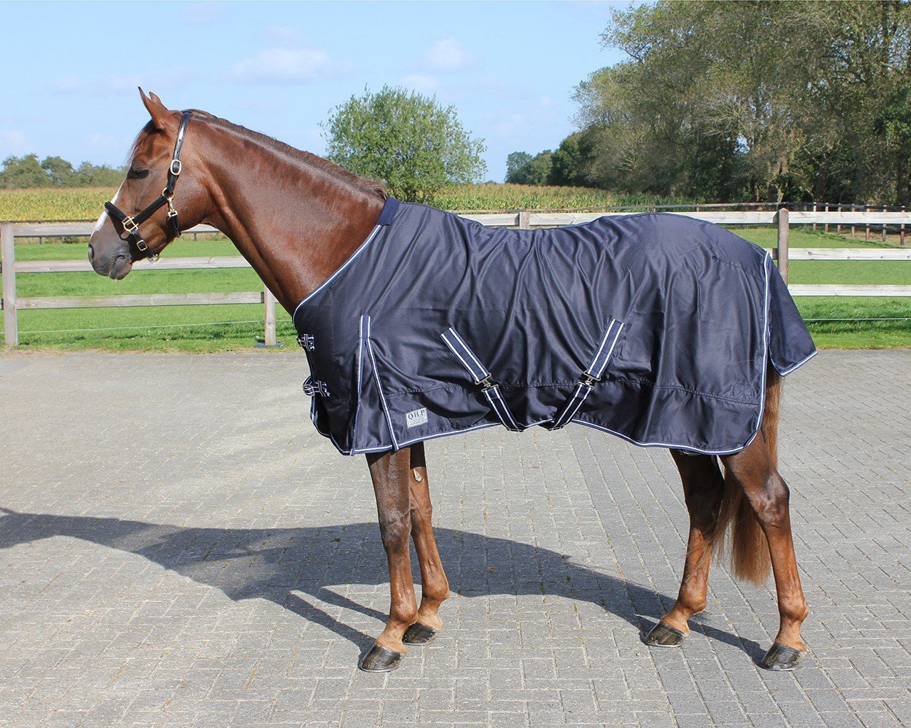 QHP Manta de Verano Basic in Size: 205 cm. - Blue - 205 Cm