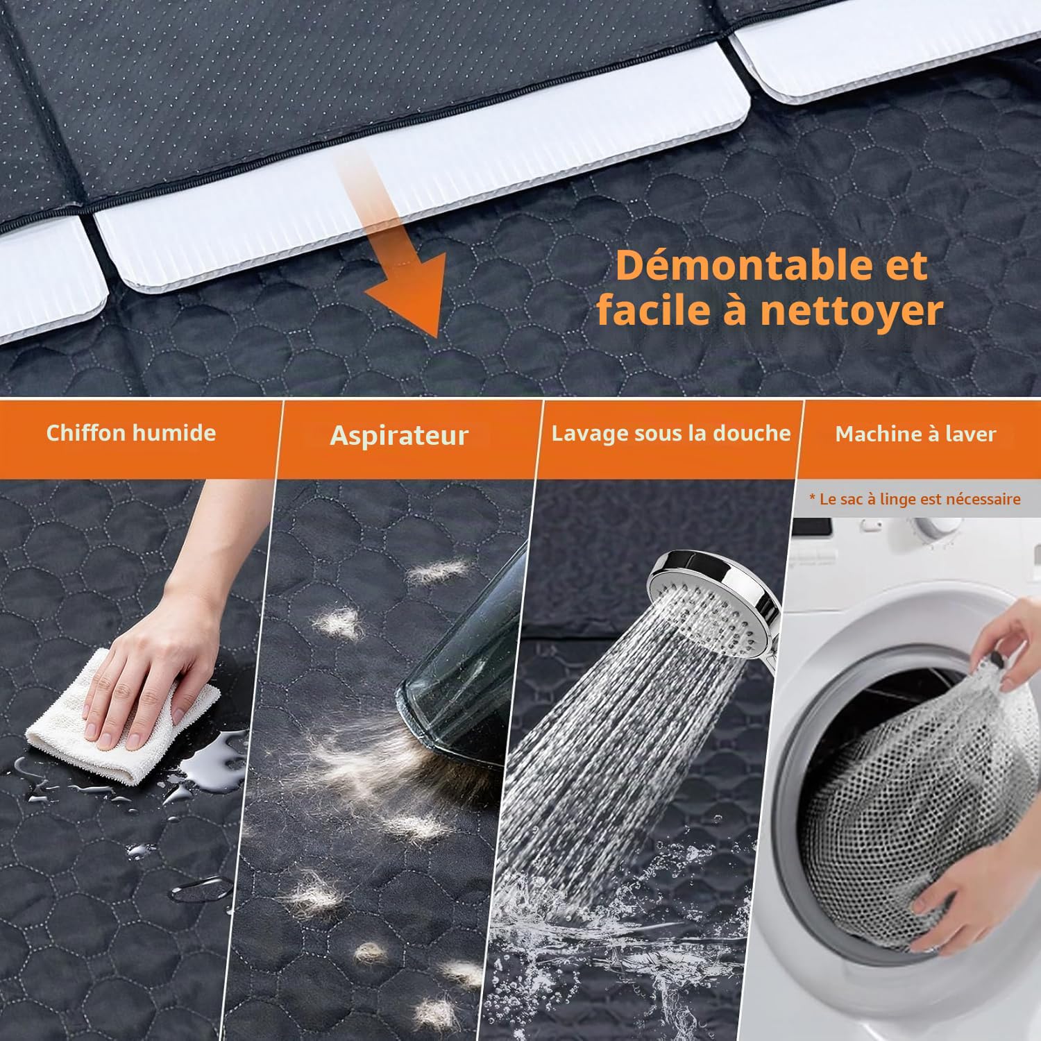 BingoPaw Protection Siège Voiture Chien: Extension Housse de Siège Auto Arrière Imperméable et Anti-Rayures avec 8 Panneaux Solide, Universelle pour Voiture SUV et Camionnette