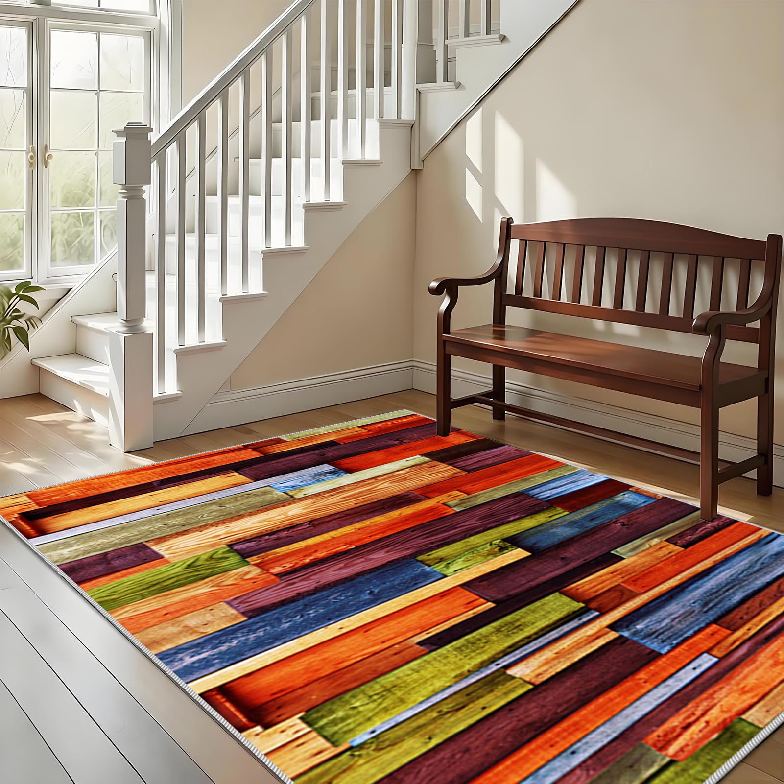 Dywan do salonu w stylu vintage, 200 x 270 cm dywaniki do sypialni, salonu, sypialni, kuchni, jadalni, duży dywan z krótkim włosiem, dywan do jadalni, antypoślizgowy zmywalny dywanik kuchenny
